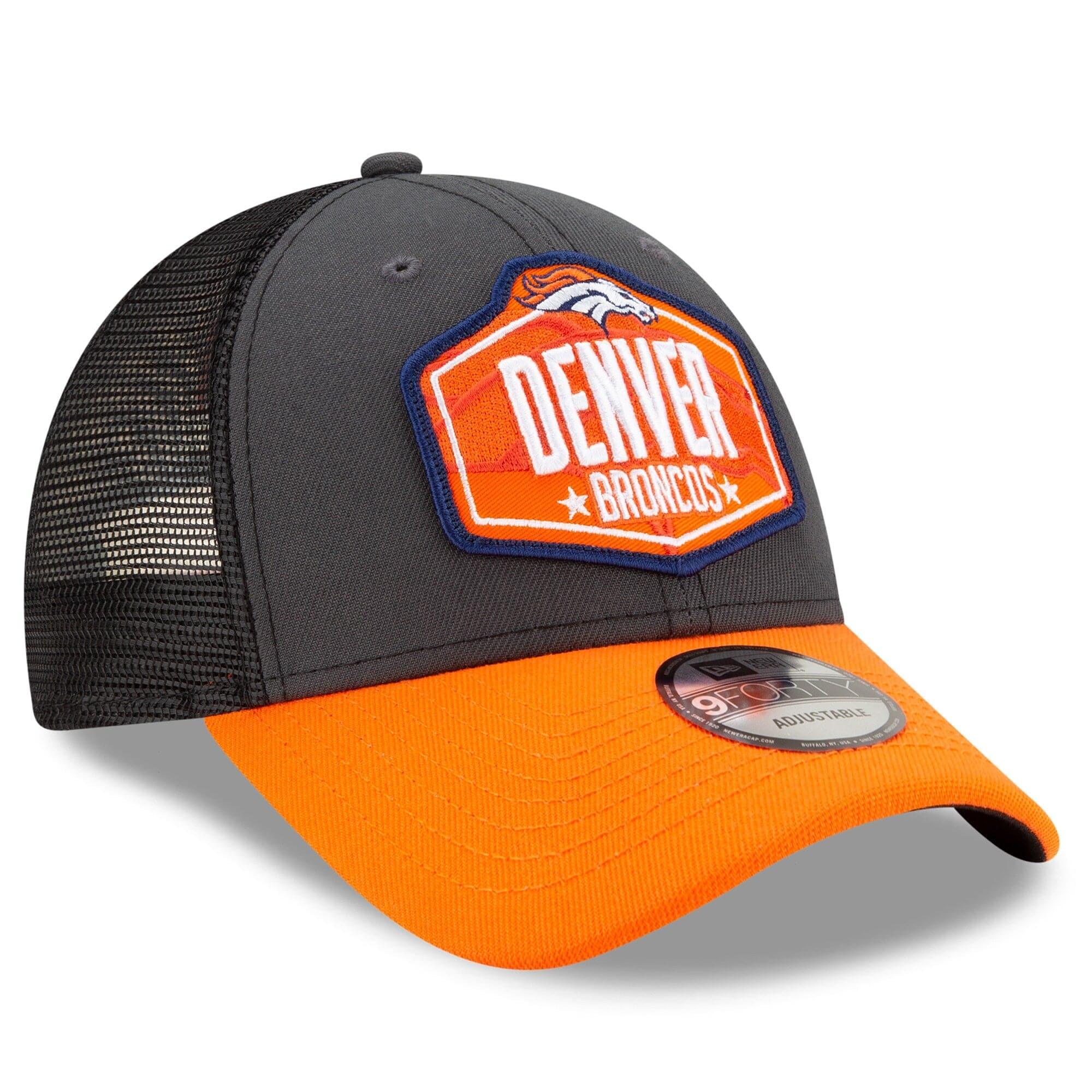 New Era Caps Denver Broncos New Era 2021 NFL Draft 9FORTY Snapback Curve Hat - Graphite