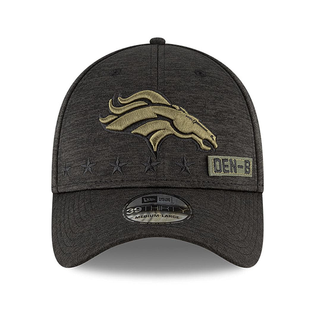 New Era Caps Denver Broncos New Era NFL 2020 Sideline 39THIRTY Flex Fit Curve Hat - Black