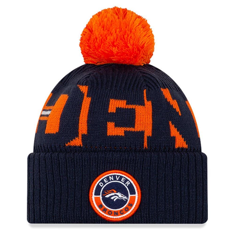 New Era Beanies Denver Broncos New Era NFL 2020 Team Sideline Knit Beanie - Navy