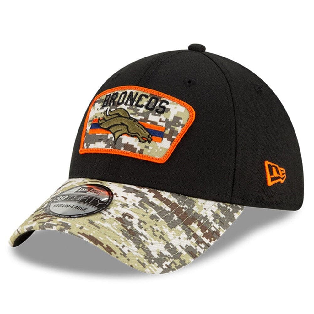 New Era Caps Denver Broncos New Era NFL 2021 Salute To Service 39THIRTY Flex Fit Hat - Black