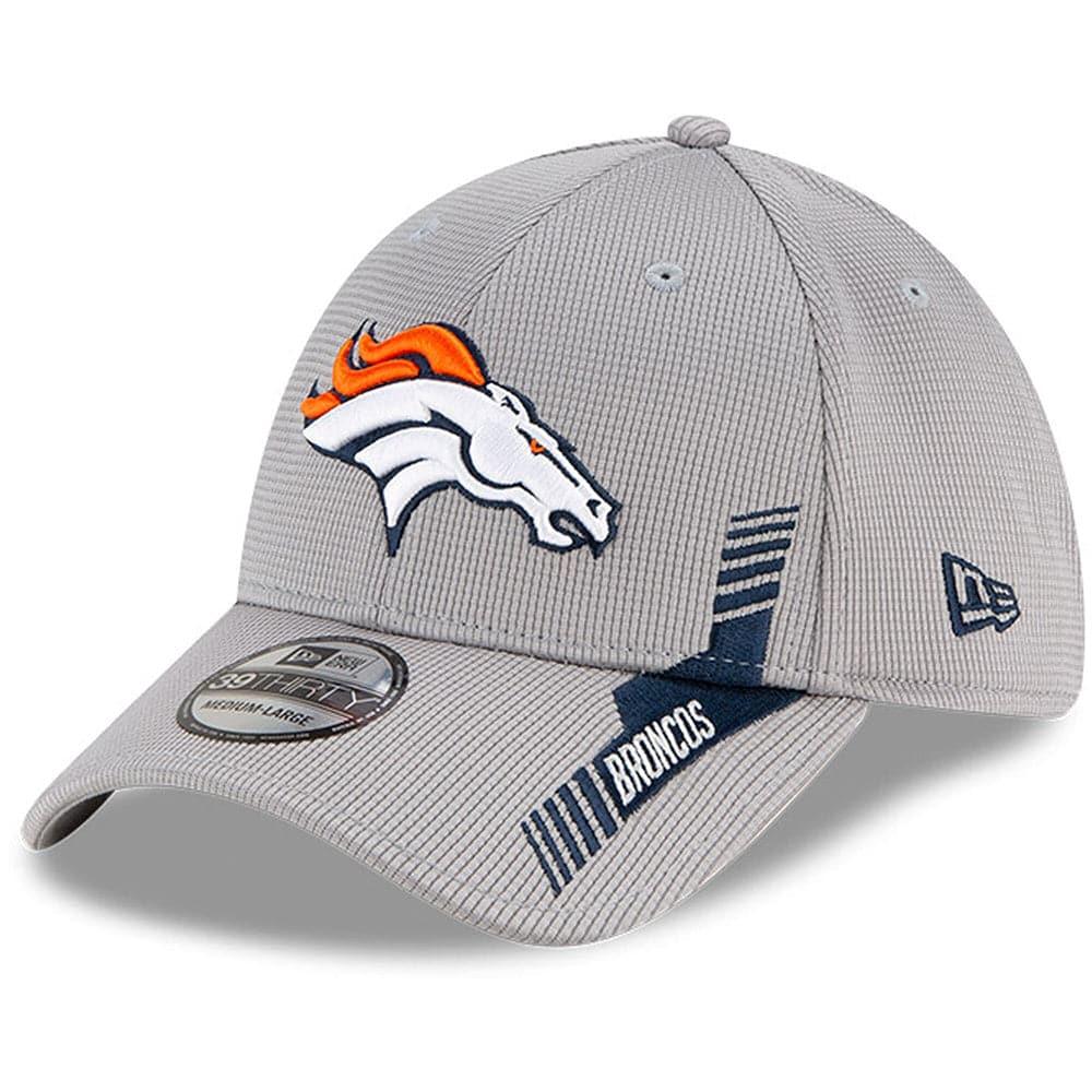 New Era Caps Denver Broncos New Era NFL 2021 Sideline Home 39THIRTY Flex Fit Hat - Grey