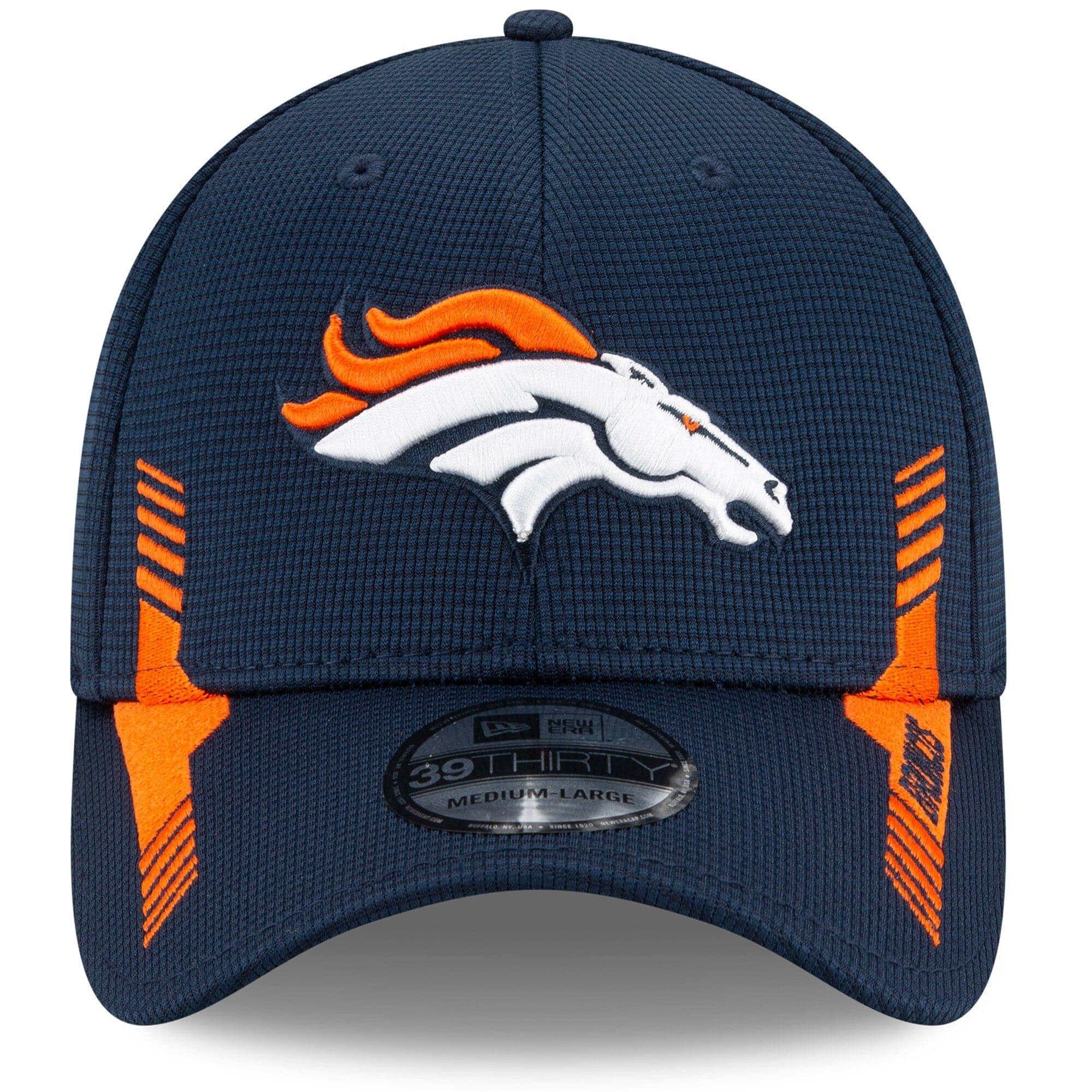 New Era Caps Denver Broncos New Era NFL 2021 Sideline Home 39THIRTY Flex Fit Hat - Navy