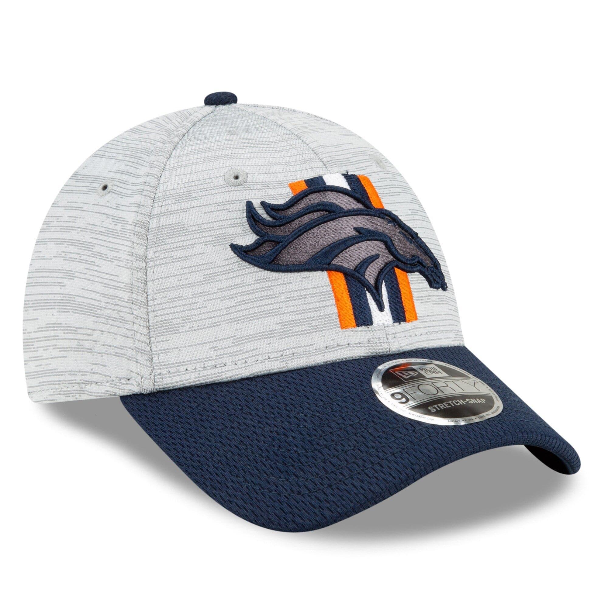 New Era Caps Denver Broncos New Era NFL 2021 Training Camp 9FORTY Curve Stretch Snapback Hat - Grey