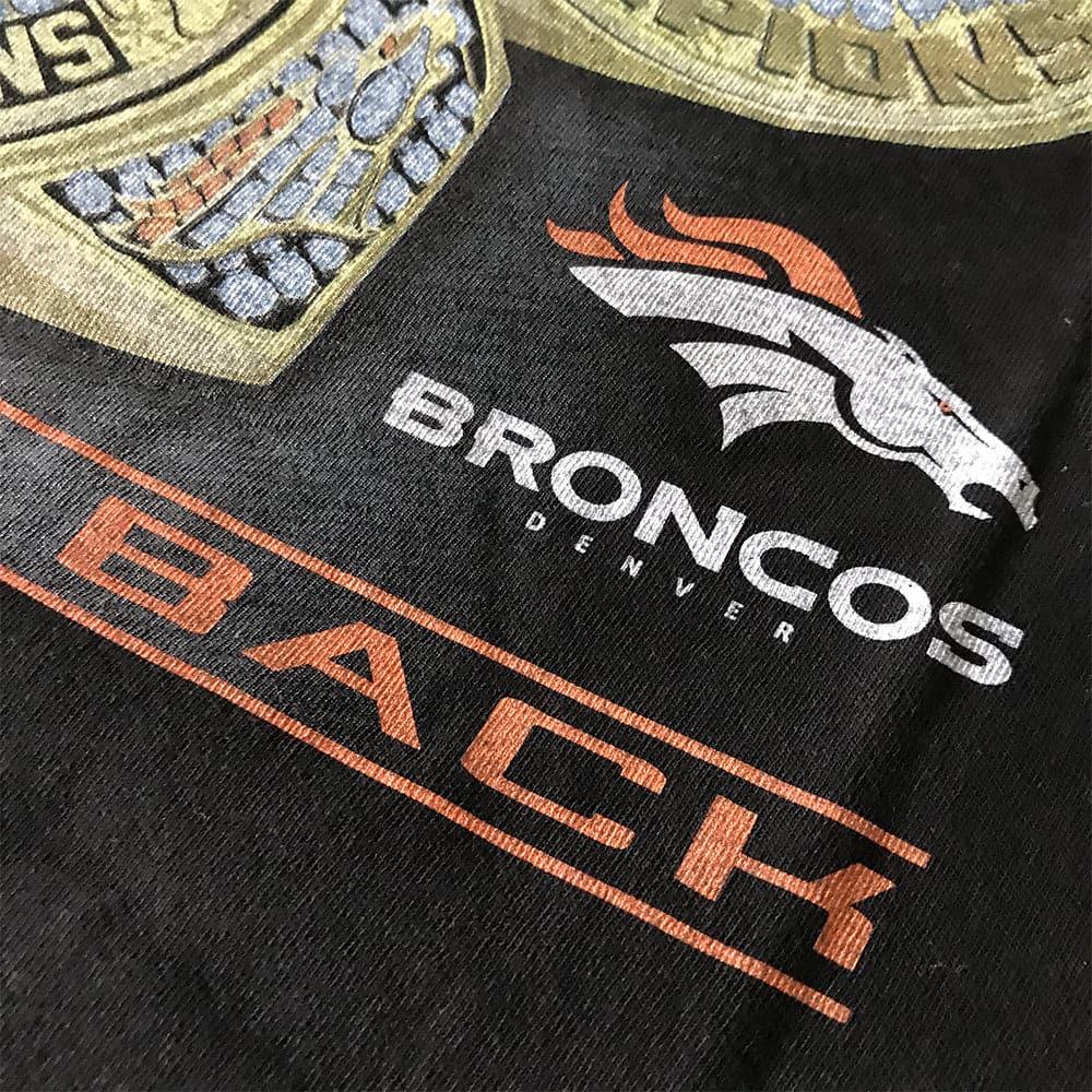 Majestic Athletic T-Shirts Denver Broncos NFL Champs Rings Vintage T-Shirt - Faded Black