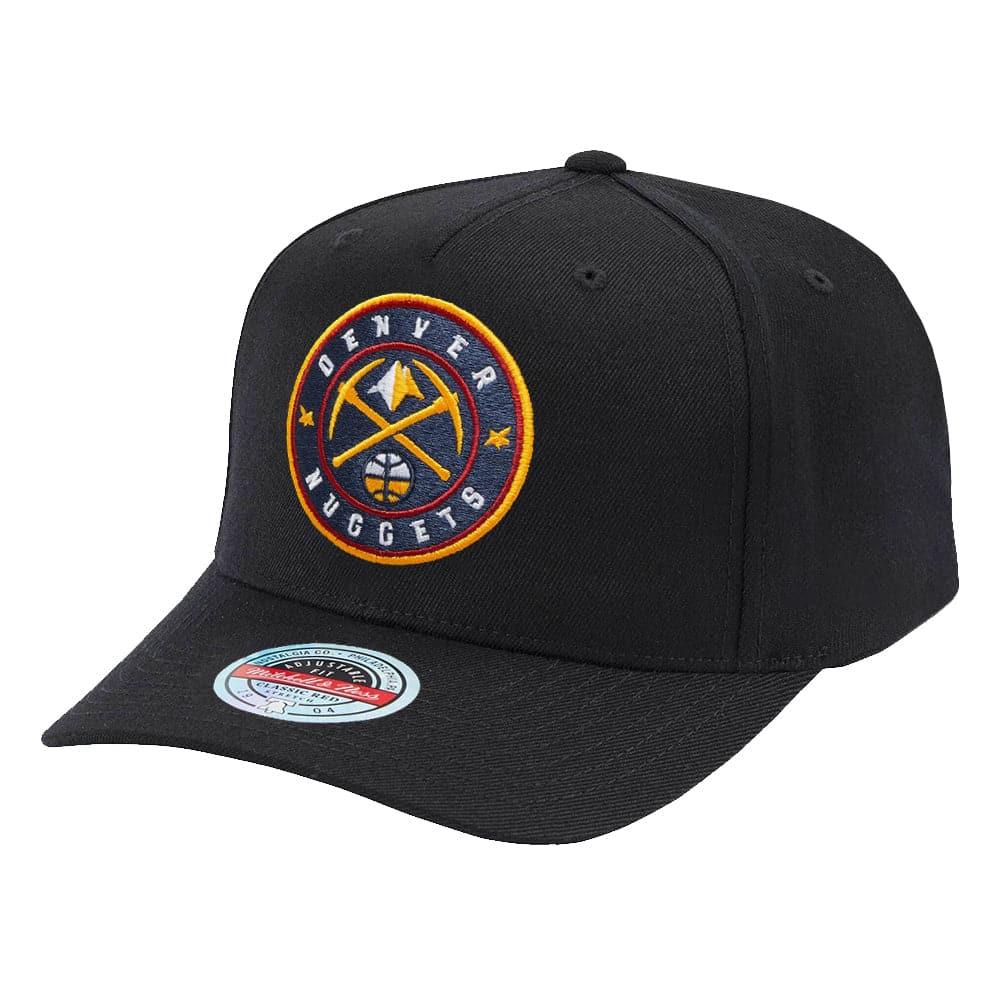 Mitchell And Ness Caps Denver Nuggets Mitchell & Ness NBA Team Classic Red Snapback Hat - Black