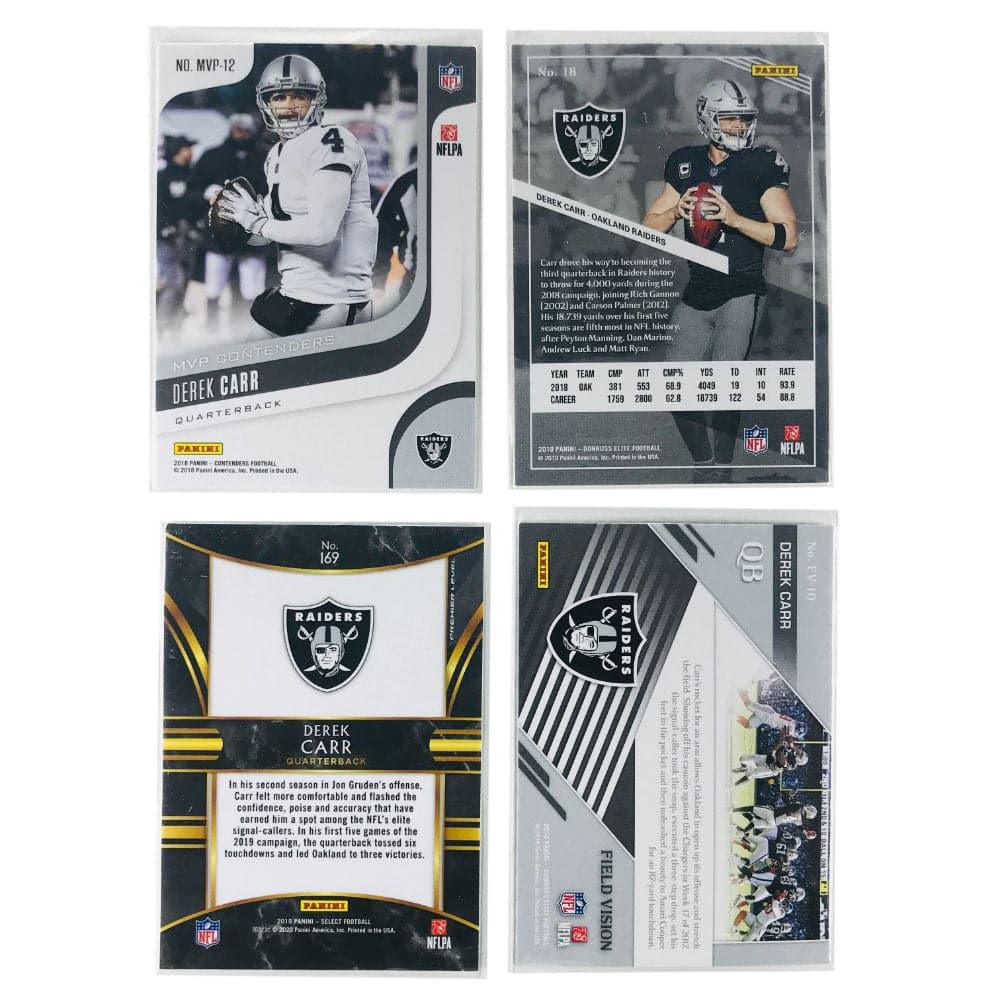 Panini Cards Derek Carr Las Vegas Raiders Panini NFL 4 Insert/Base Card Set