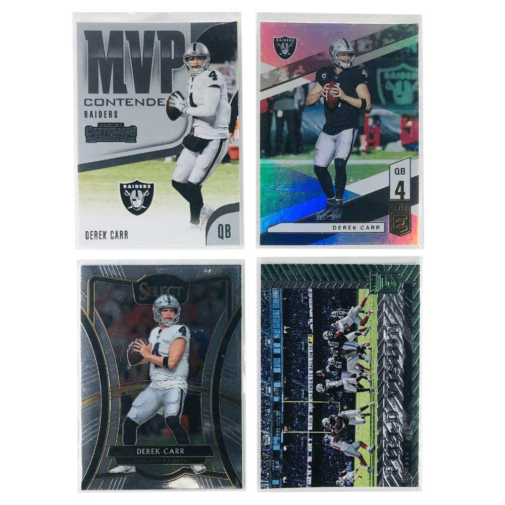 Panini Cards Derek Carr Las Vegas Raiders Panini NFL 4 Insert/Base Card Set