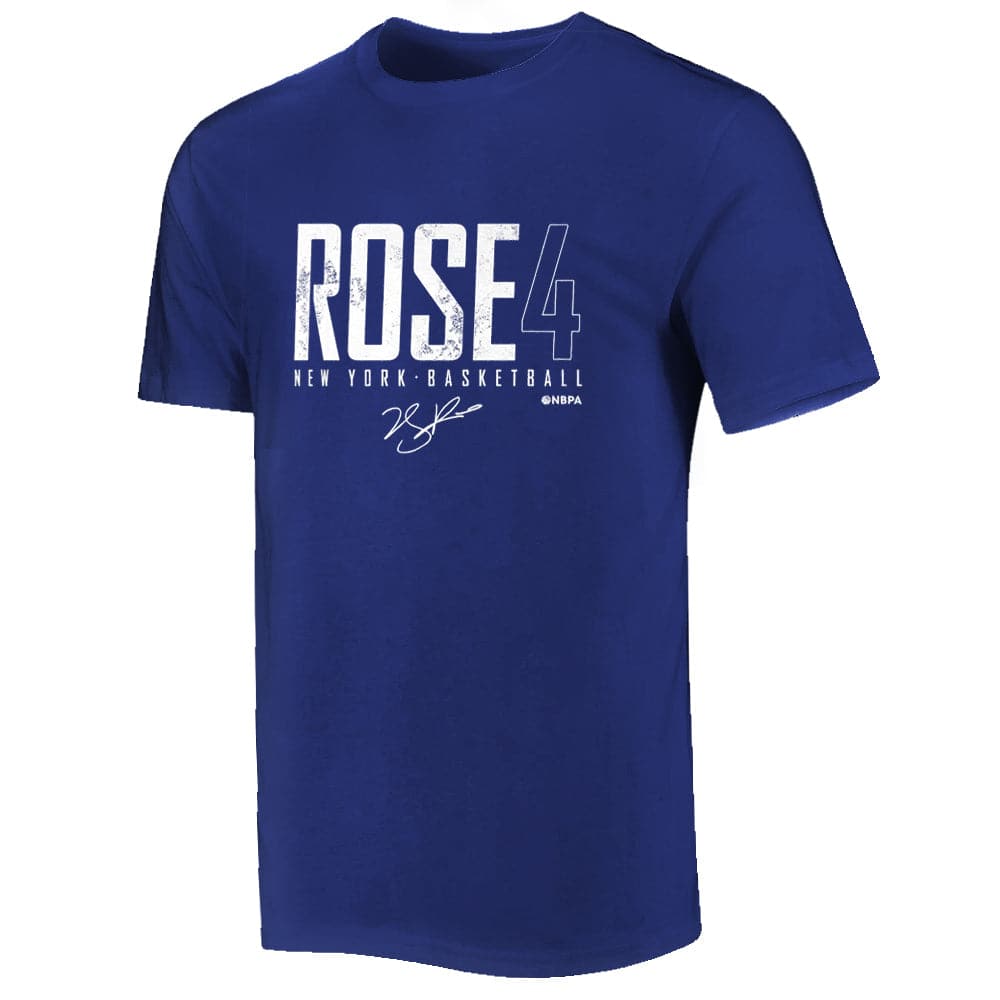 500 Level T-Shirts Derrick Rose New York Knicks 500 Level NBA Elite T-Shirt - Blue
