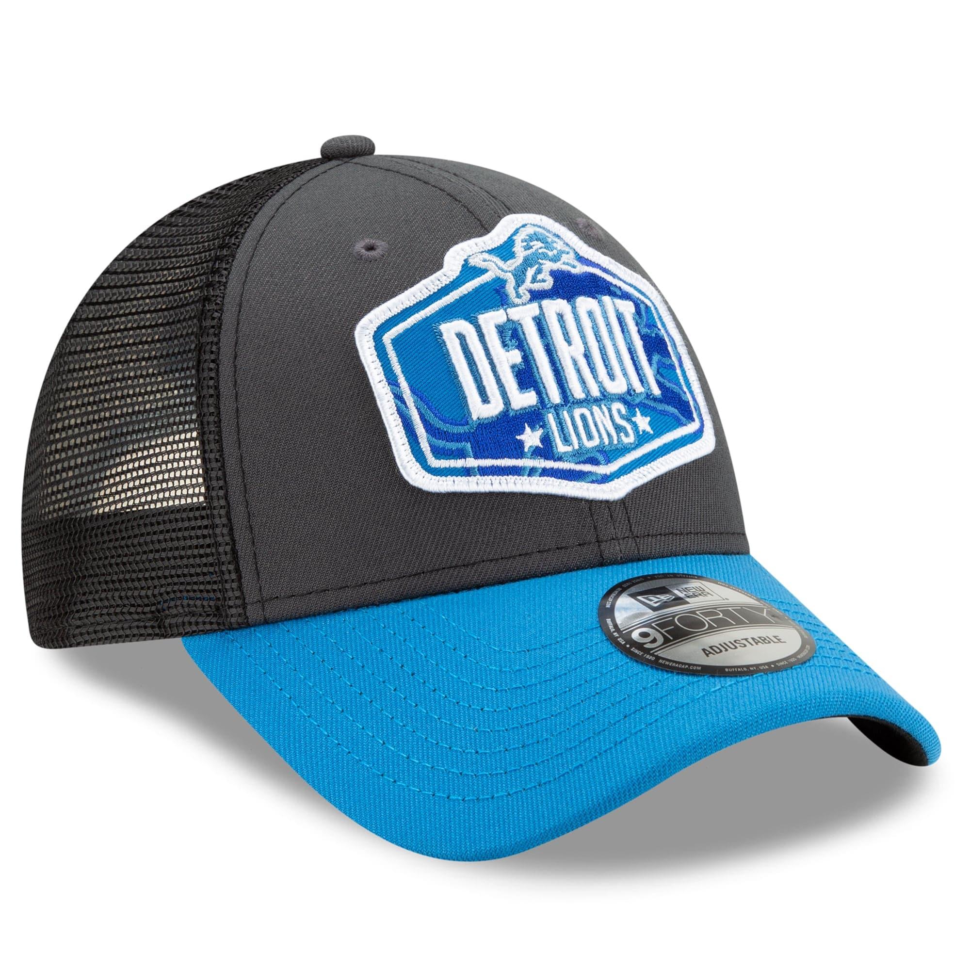 New Era Caps Detroit Lions New Era 2021 NFL Draft 9FORTY Snapback Curve Hat - Graphite