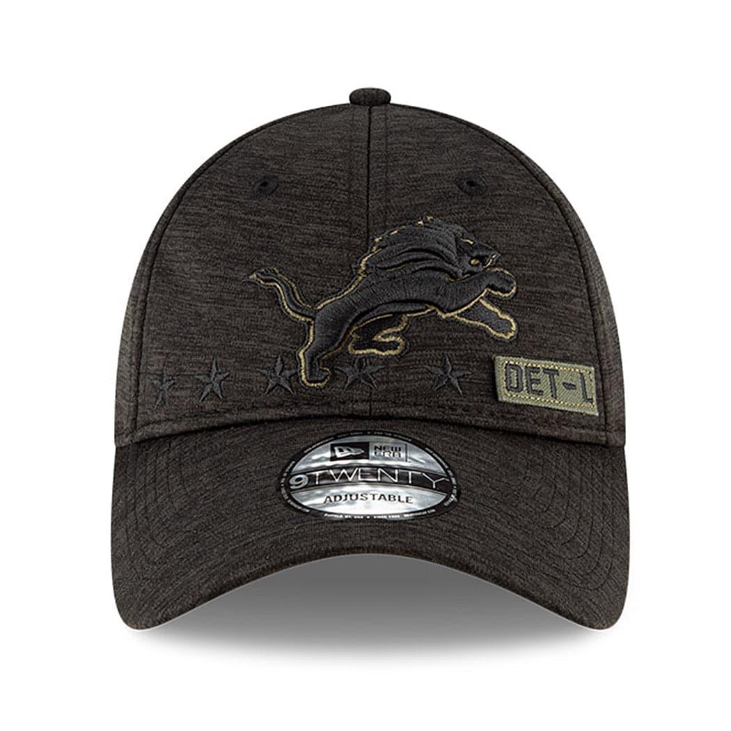 New Era Caps Detroit Lions New Era NFL 2020 Salute To Service 9TWENTY Curve Hat - Black