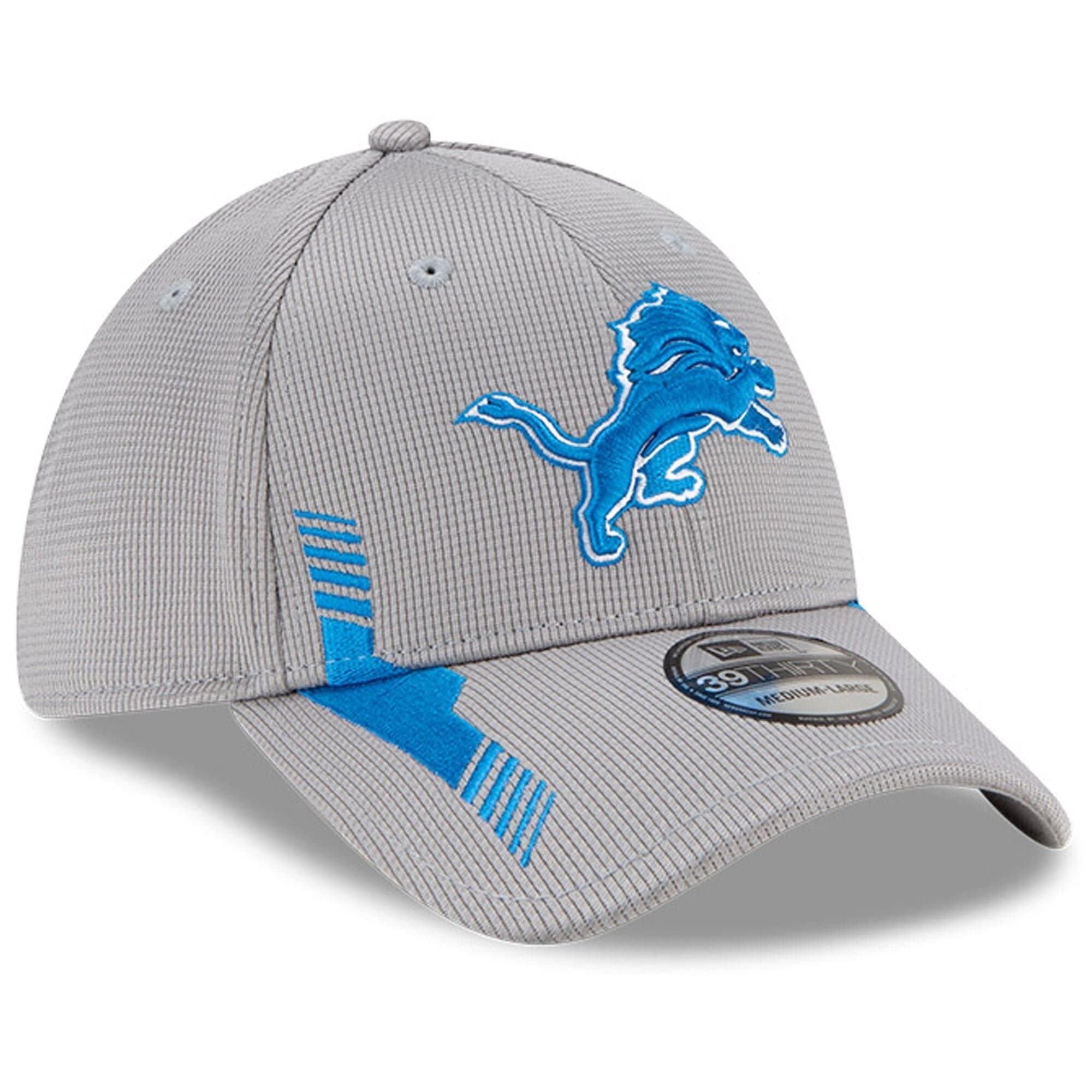 New Era Caps Detroit Lions New Era NFL 2021 Sideline Home 39THIRTY Flex Fit Hat - Grey