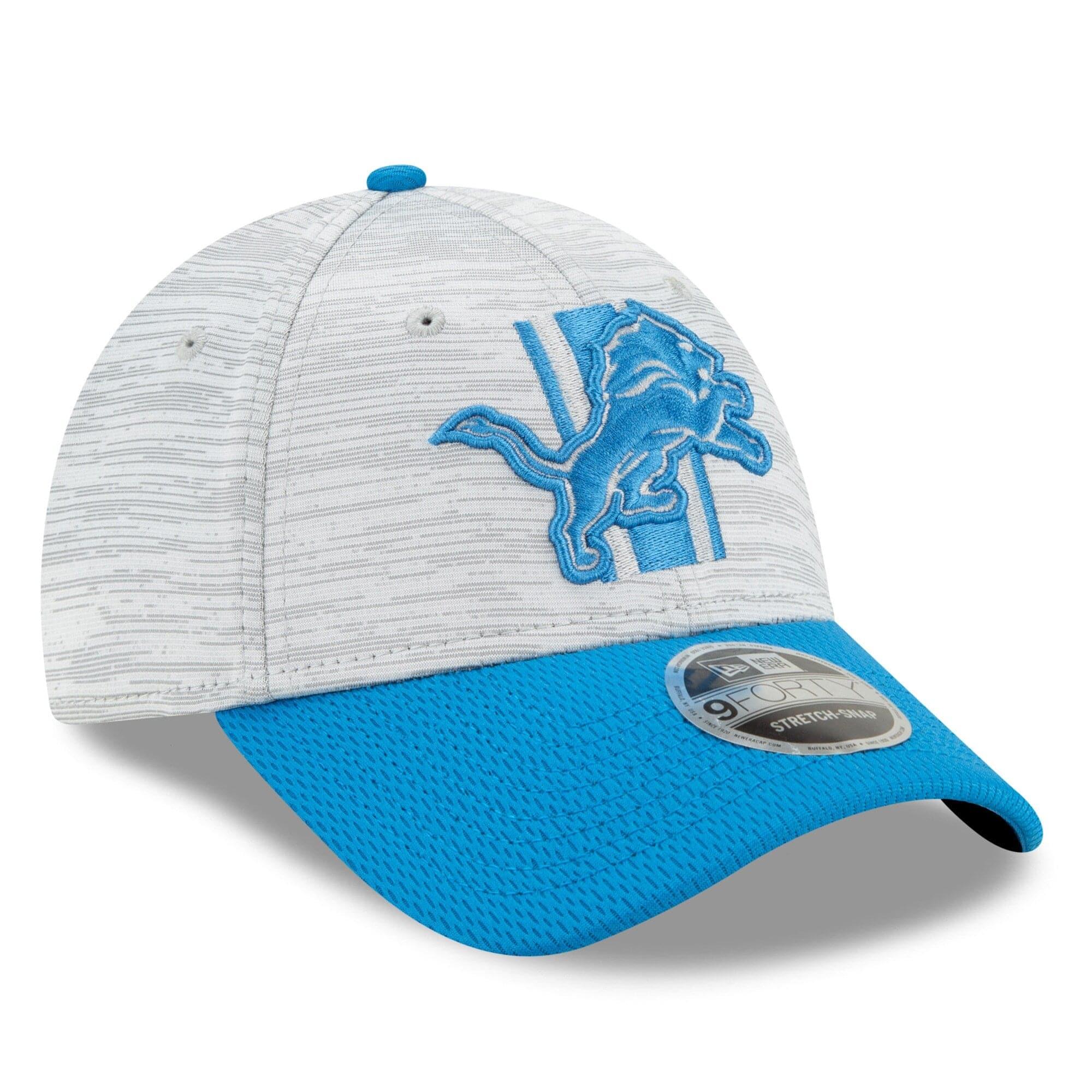 New Era Caps Detroit Lions New Era NFL 2021 Training Camp 9FORTY Curve Stretch Snapback Hat - Grey