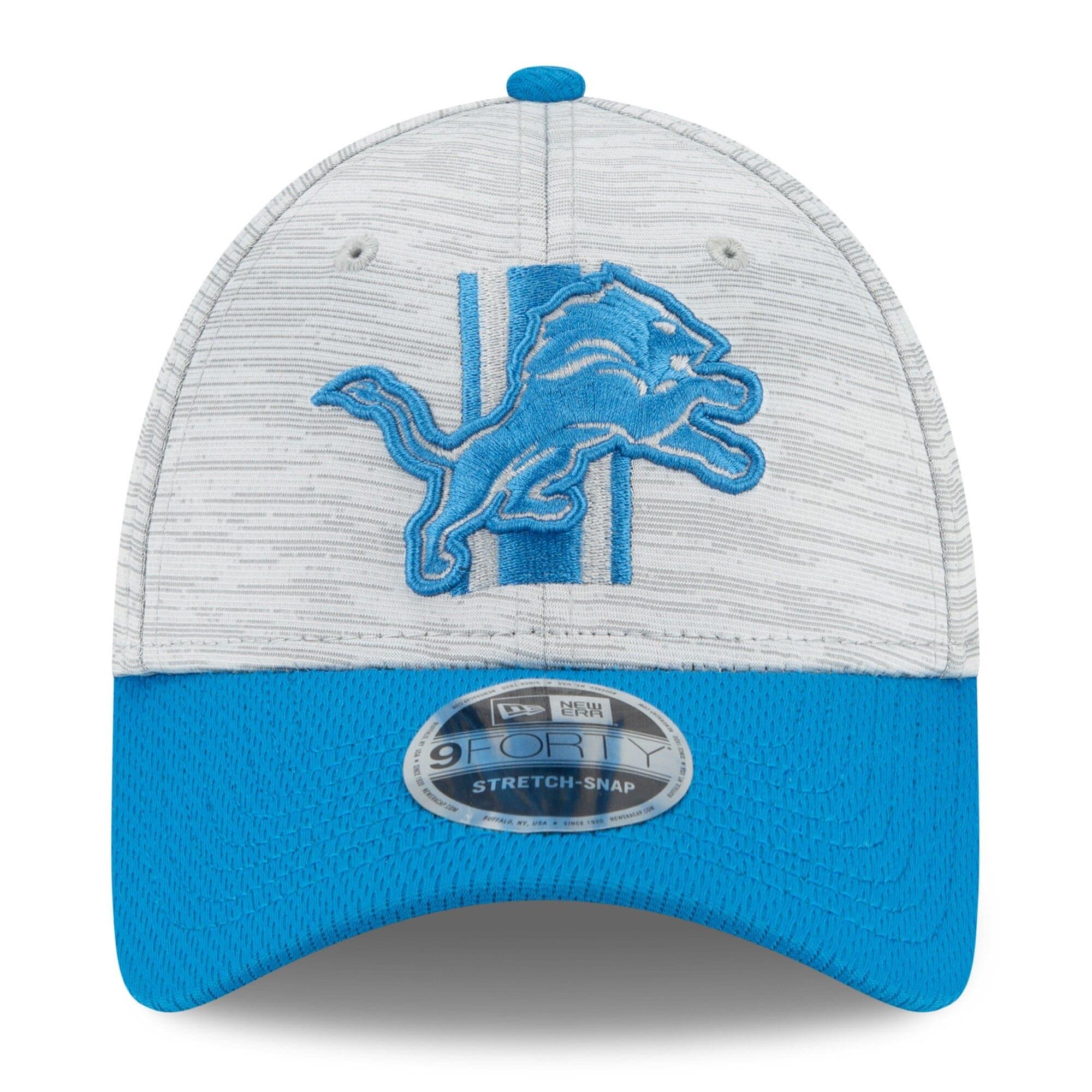 New Era Caps Detroit Lions New Era NFL 2021 Training Camp 9FORTY Curve Stretch Snapback Hat - Grey