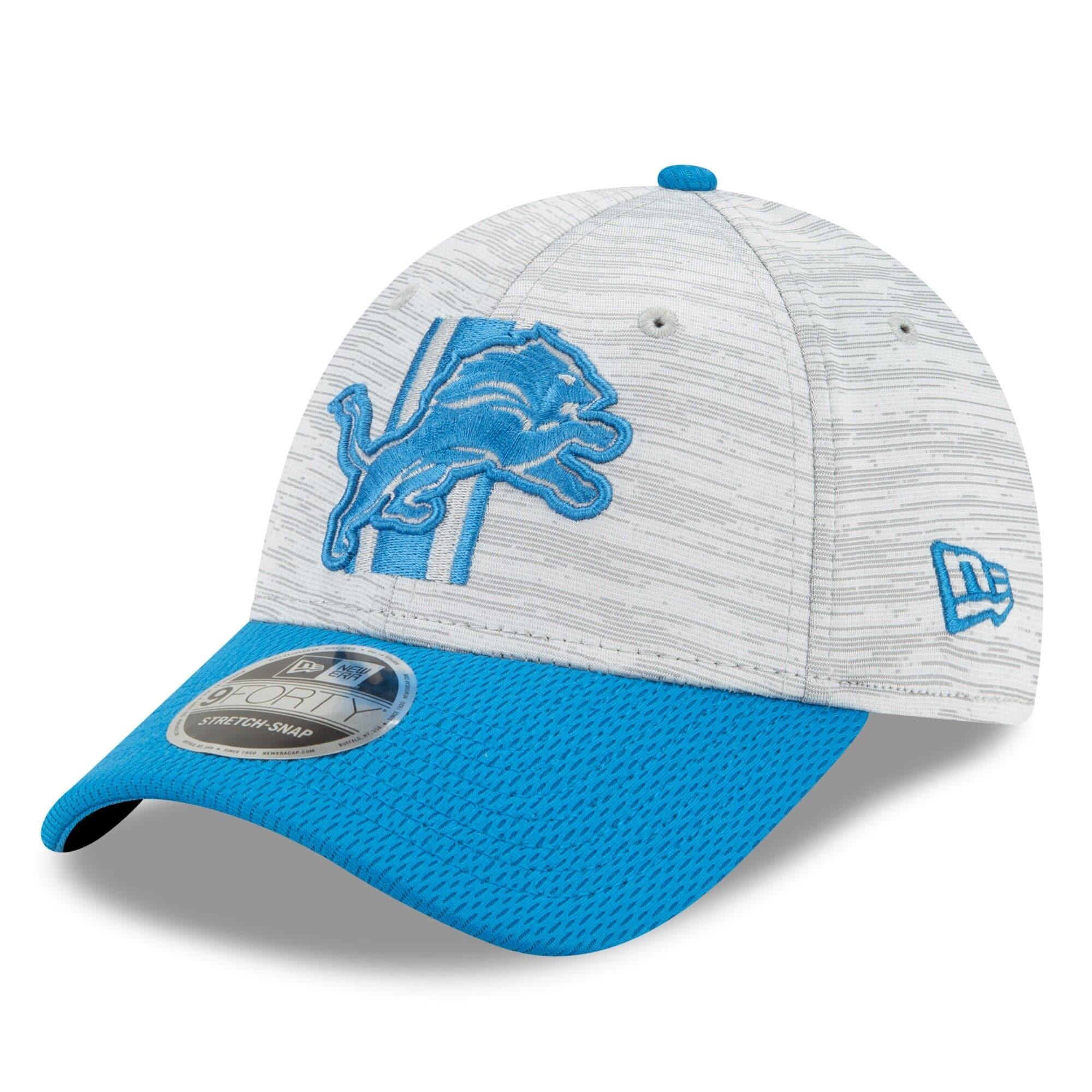 New Era Caps Detroit Lions New Era NFL 2021 Training Camp 9FORTY Curve Stretch Snapback Hat - Grey