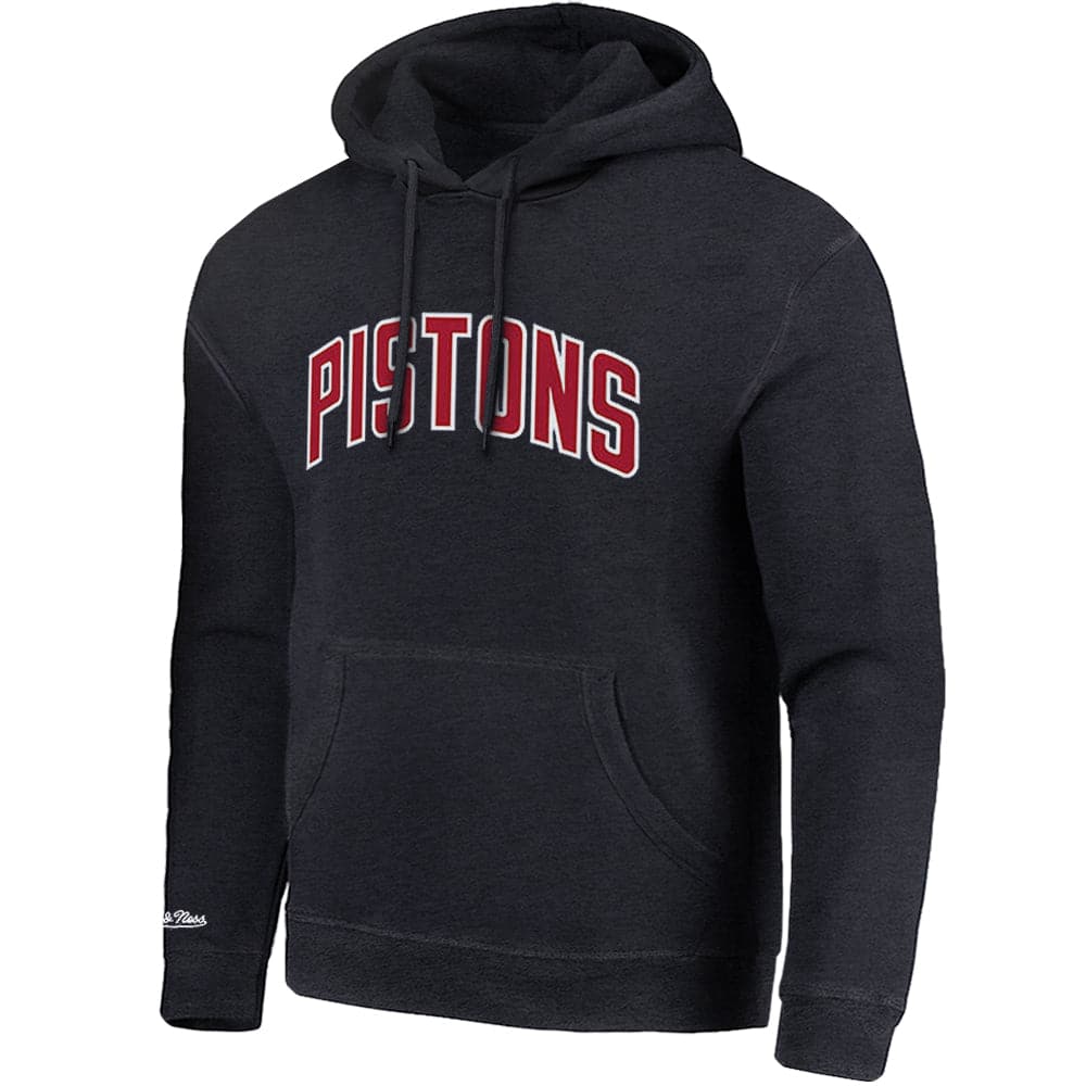 Mitchell And Ness Jumpers Detroit Pistons Mitchell & Ness NBA HWC Logo Vintage Hoodie Jumper - Faded Black