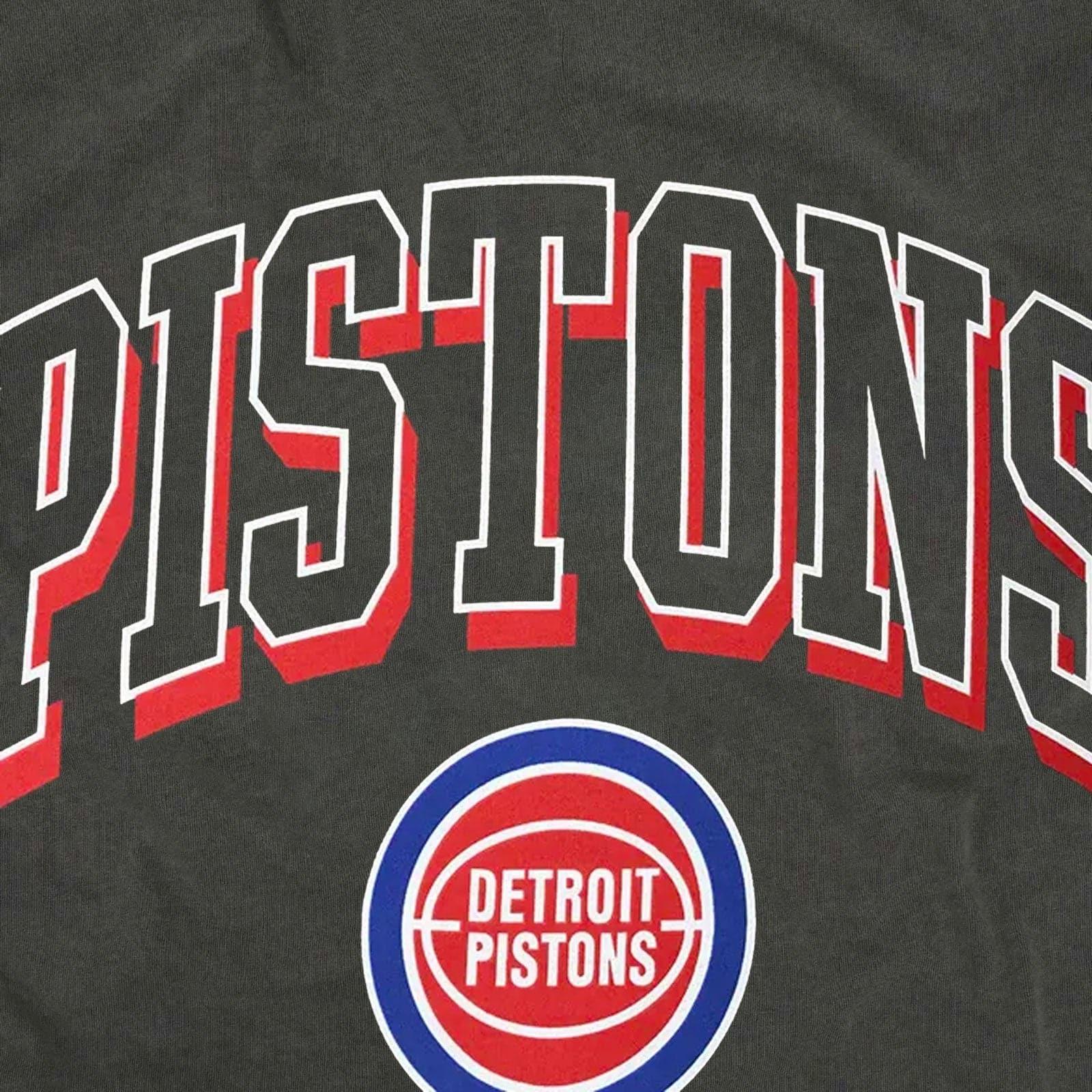 Mitchell And Ness T-Shirts Detroit Pistons Mitchell & Ness NBA Keyline Vintage T-Shirt - Faded Raven