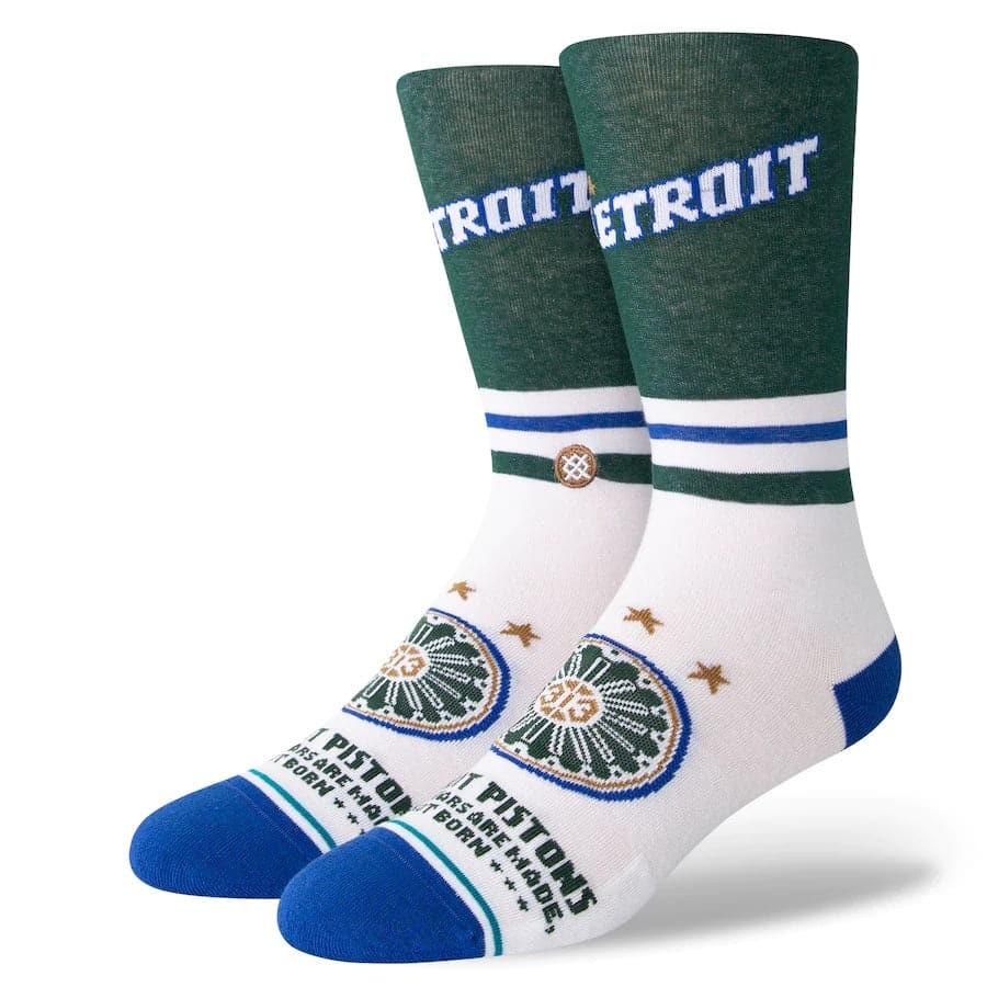 Stance Socks Large (9-12 US) Detroit Pistons Stance NBA 22-23 City Edition Crew Socks - White