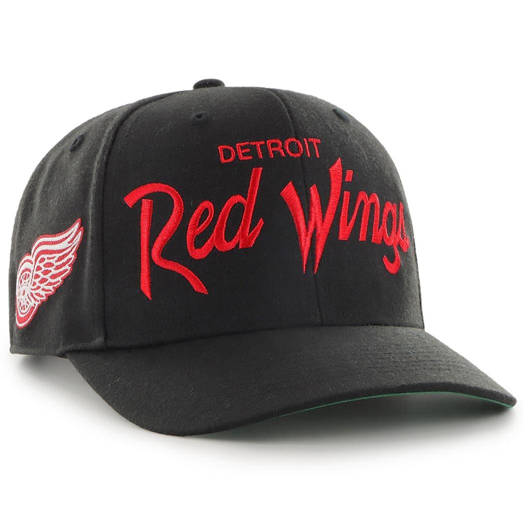 47 Brand Caps Detroit Red Wings ‘47 NHL Replica Script MVP DP Pre-Curved Snapback Hat - Black