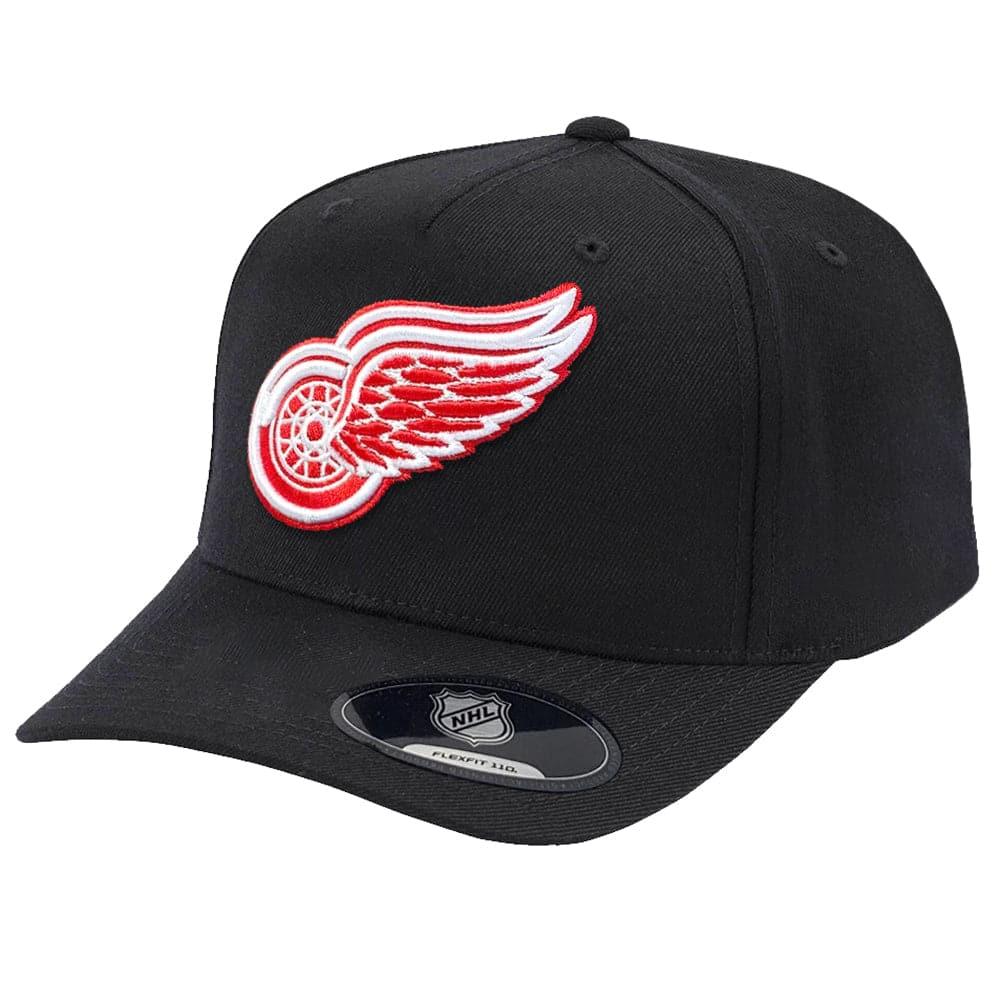 NHL Branded Caps Detroit Red Wings NHL Team Logo 110 Curve Snapback Hat - Black