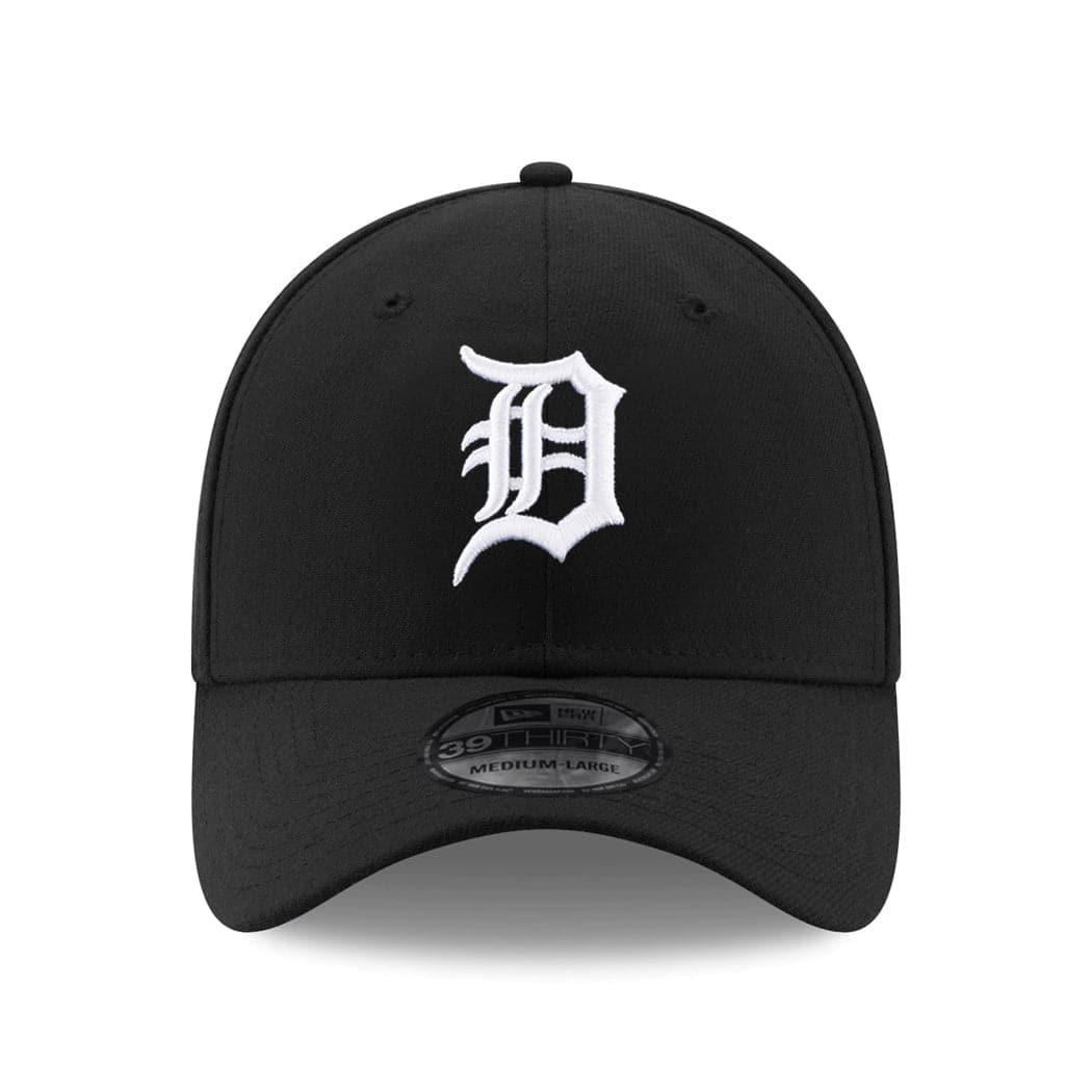 New Era Caps Detroit Tigers New Era MLB Monochrome 39THIRTY Flex Fit Curve Hat - Black