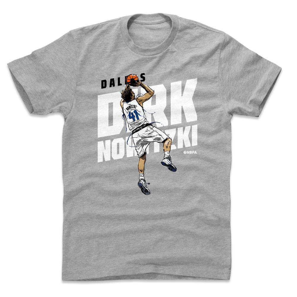 500 Level T-Shirts Dirk Nowitzki Dallas Mavericks 500 Level NBA Fadeaway T-Shirt - Gray