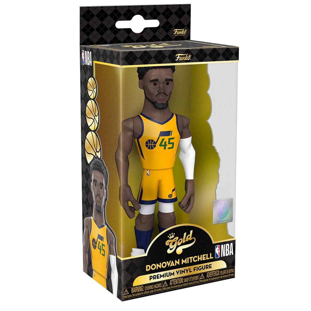 Funko Figures Donovan Mitchell Utah Jazz Funko NBA 5" Home Vinyl Gold Figure - Yellow
