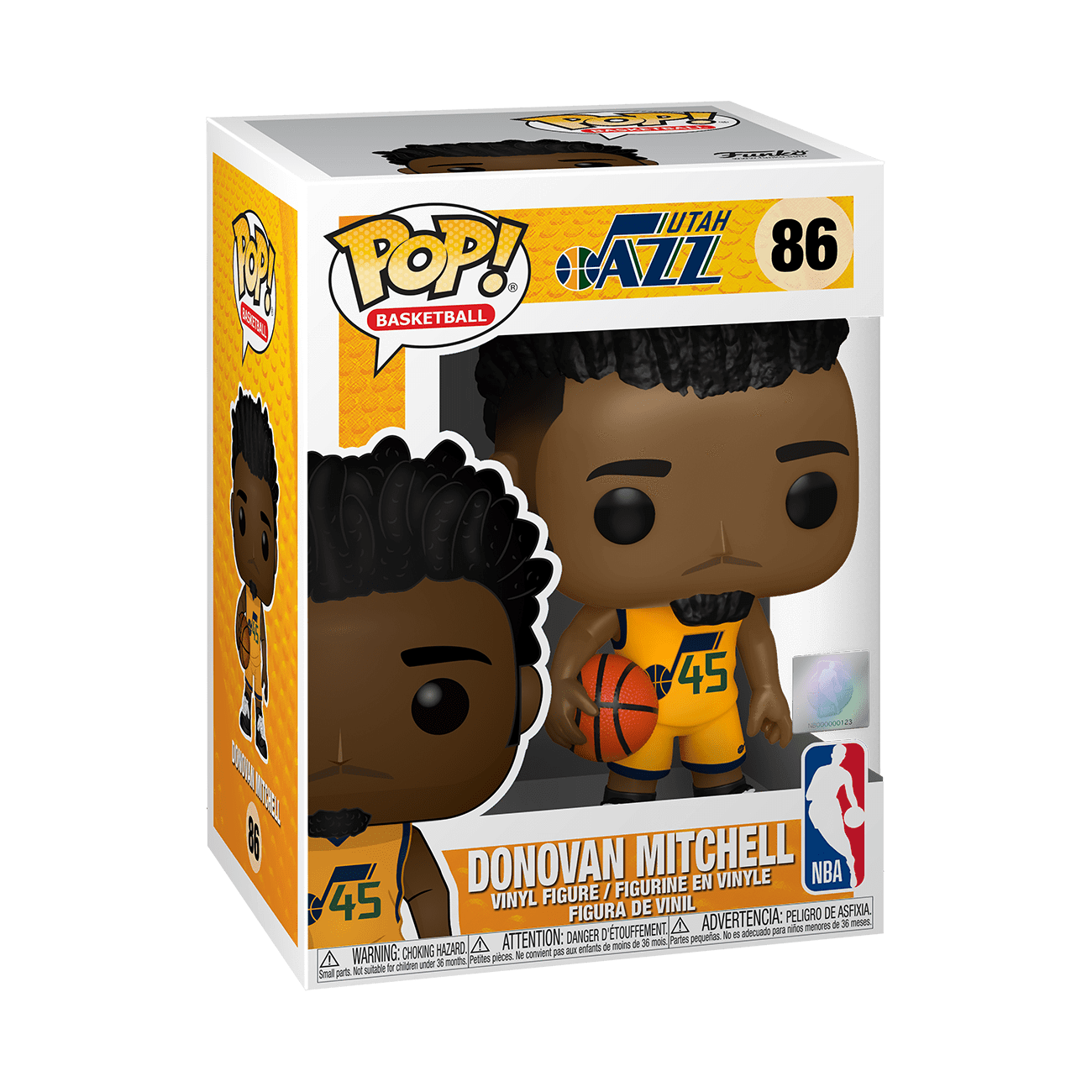 Funko Figures Donovan Mitchell Utah Jazz Funko NBA Pop 3.75" Figure - Yellow