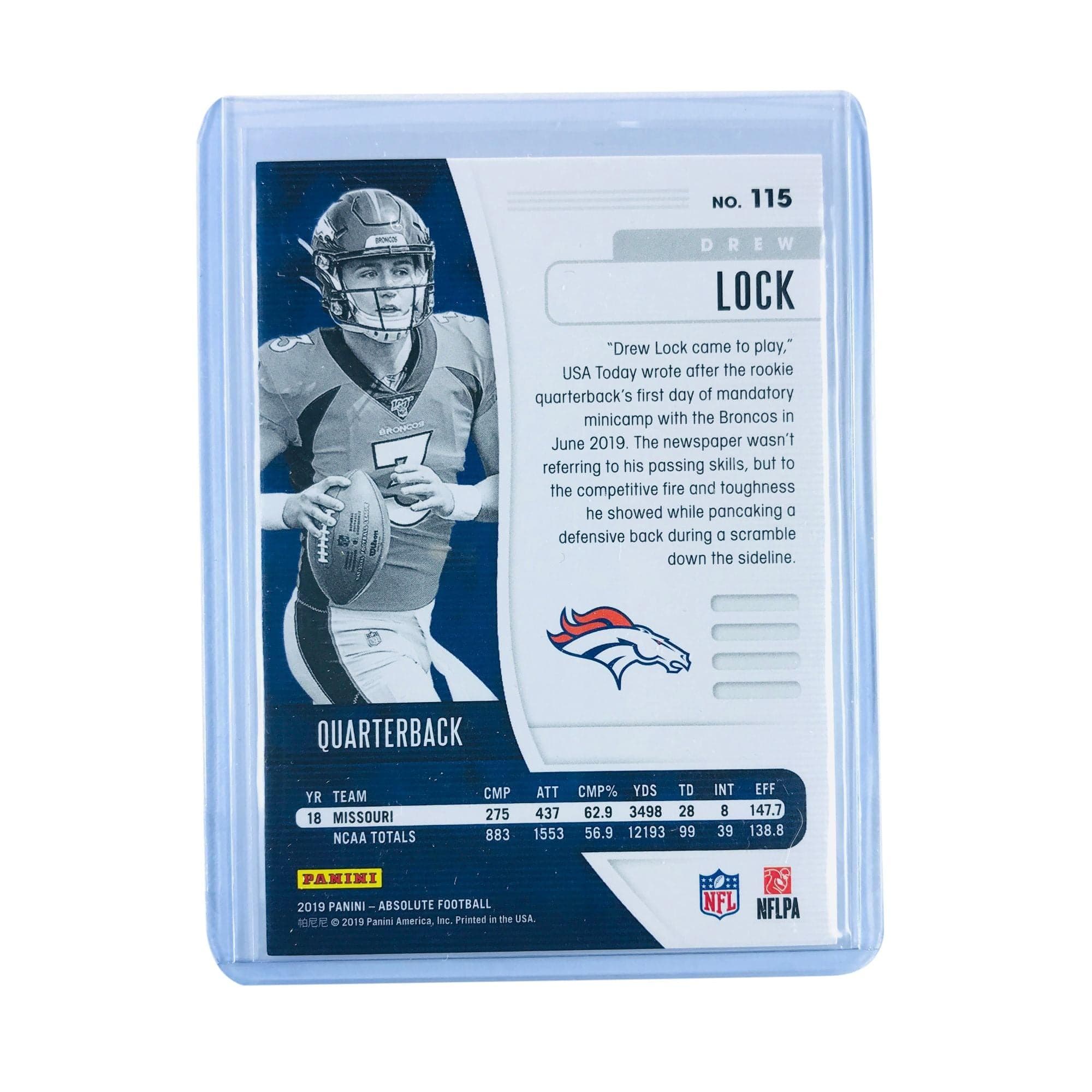 Panini Cards Drew Lock Denver Broncos 2019 Panini Absolute NFL Orange /75 Rookie Card