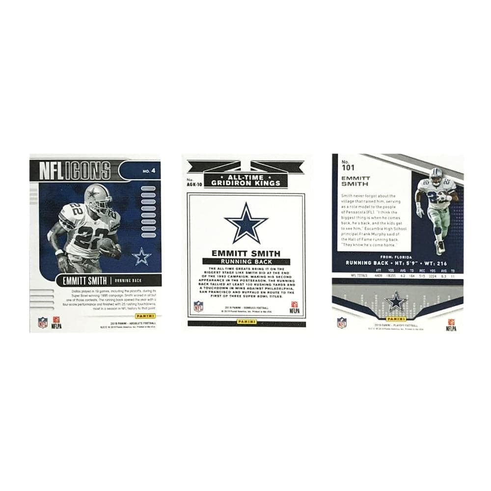 Panini Cards Emmit Smith Dallas Cowboys Panini NFL 3 Card Set