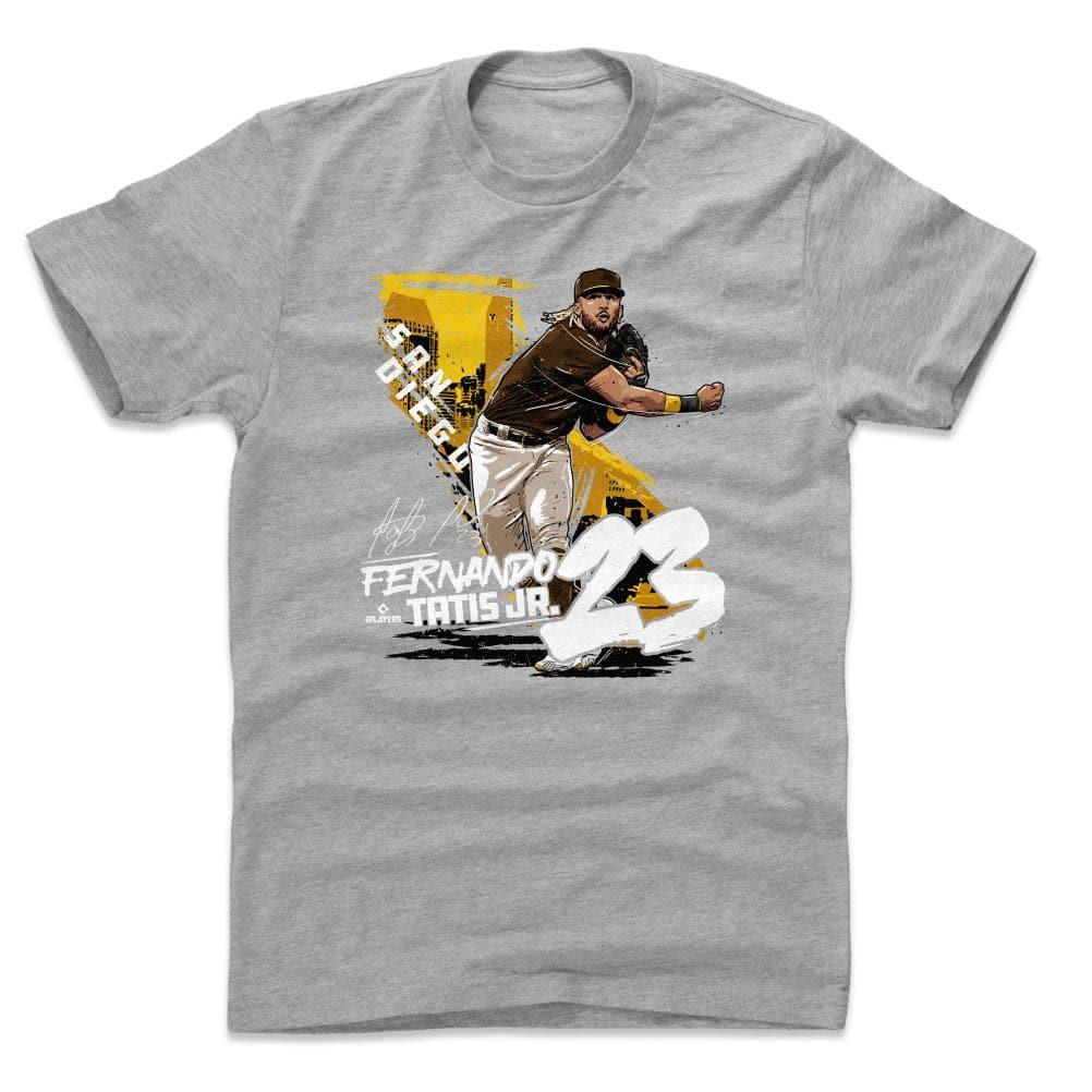500 Level T-Shirts Fernando Tatis Jr San Diego Padres State 500 Level MLB Cartoon T-Shirt - Grey