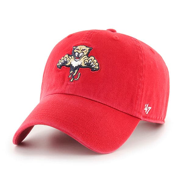 47 Brand Caps Florida Panthers '47 NHL Team Clean Up Strapback Hat - Red