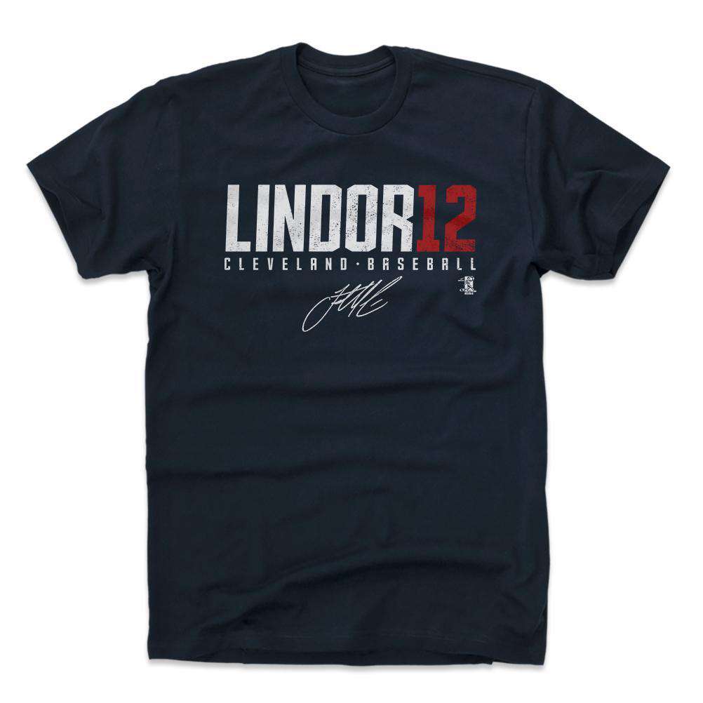 500 Level T-Shirts Francisco Lindor Cleveland Indians 500 Level MLB Lindor12 T-Shirt - Navy