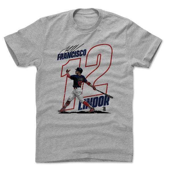 500 Level T-Shirts Francisco Lindor Cleveland Indians 500 Level MLB Power T-Shirt - Grey