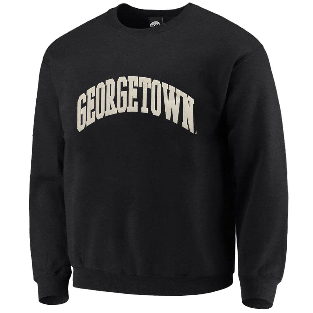 NCAA Branded Jumpers Georgetown Hoyas NCAA Puff Print Arch Vintage Crew Jumper - Vintage Black