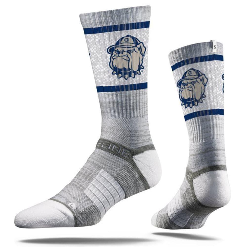 Strideline Socks M/L (8-12 US) Georgetown Hoyas Strideline NCAA Team Stripe Classic Crew Socks - Grey