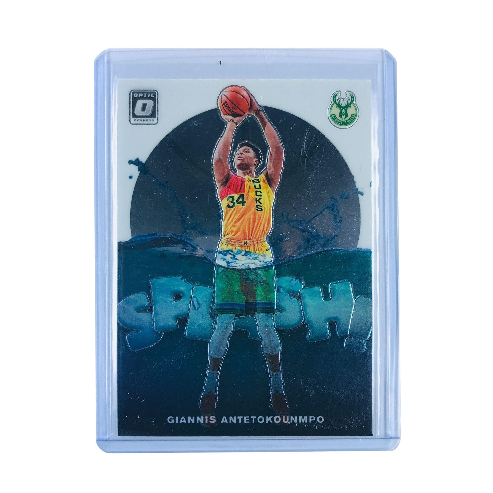 Panini Cards Giannis Antetokounmpo Milwaukee Bucks 2019-20 Panini Optic NBA Splash Insert 3 Card