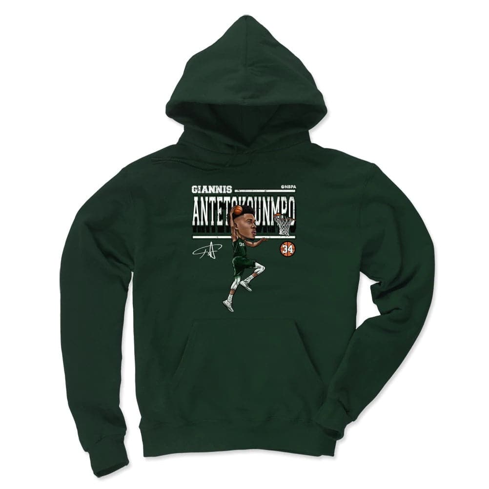 500 Level Jumpers Giannis Antetokounmpo Milwaukee Bucks 500 Level NBA Cartoon Hoodie Jumper - Green