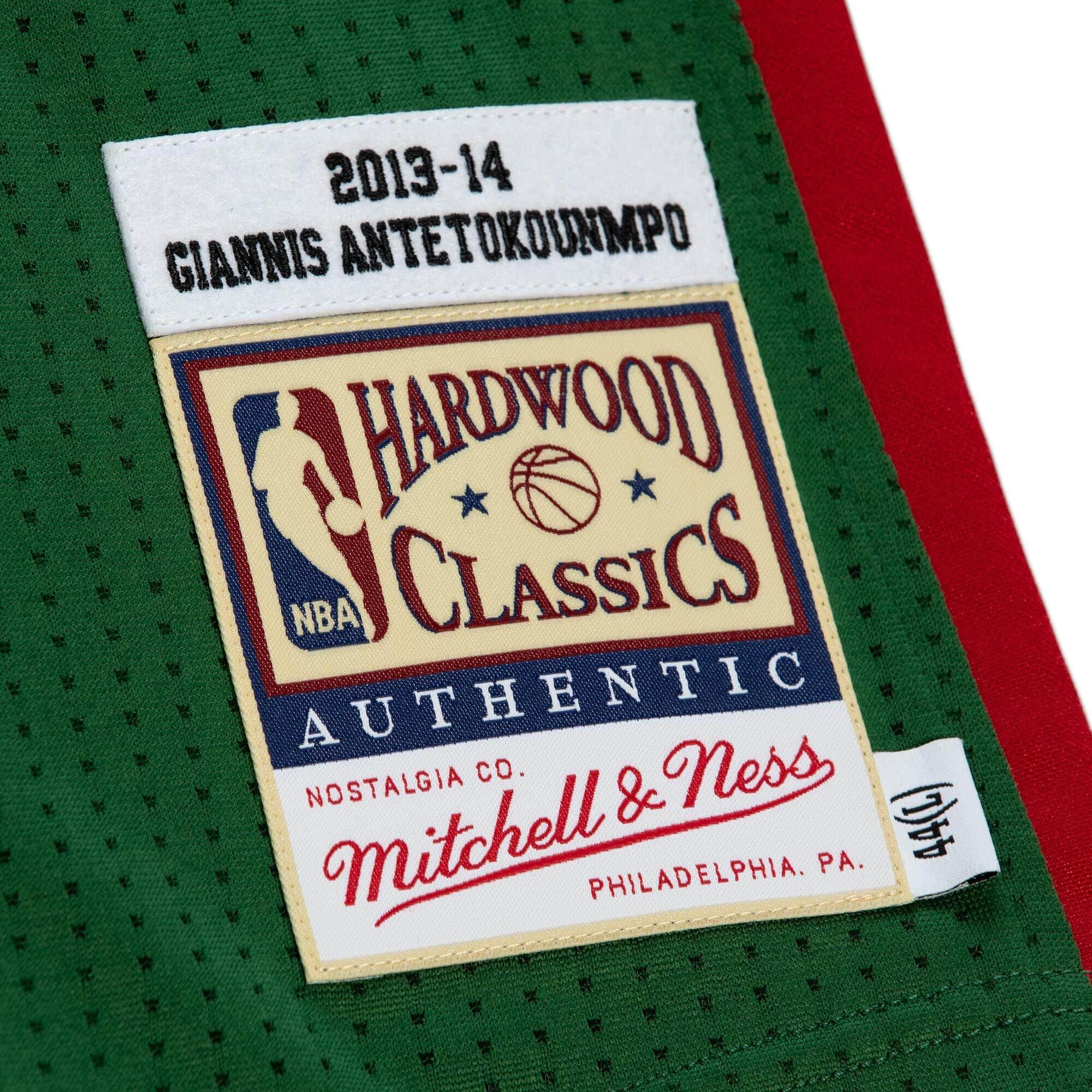 Mitchell And Ness Jerseys Giannis Antetokounmpo Milwaukee Bucks Mitchell & Ness NBA 13-14 Authentic Jersey - Green