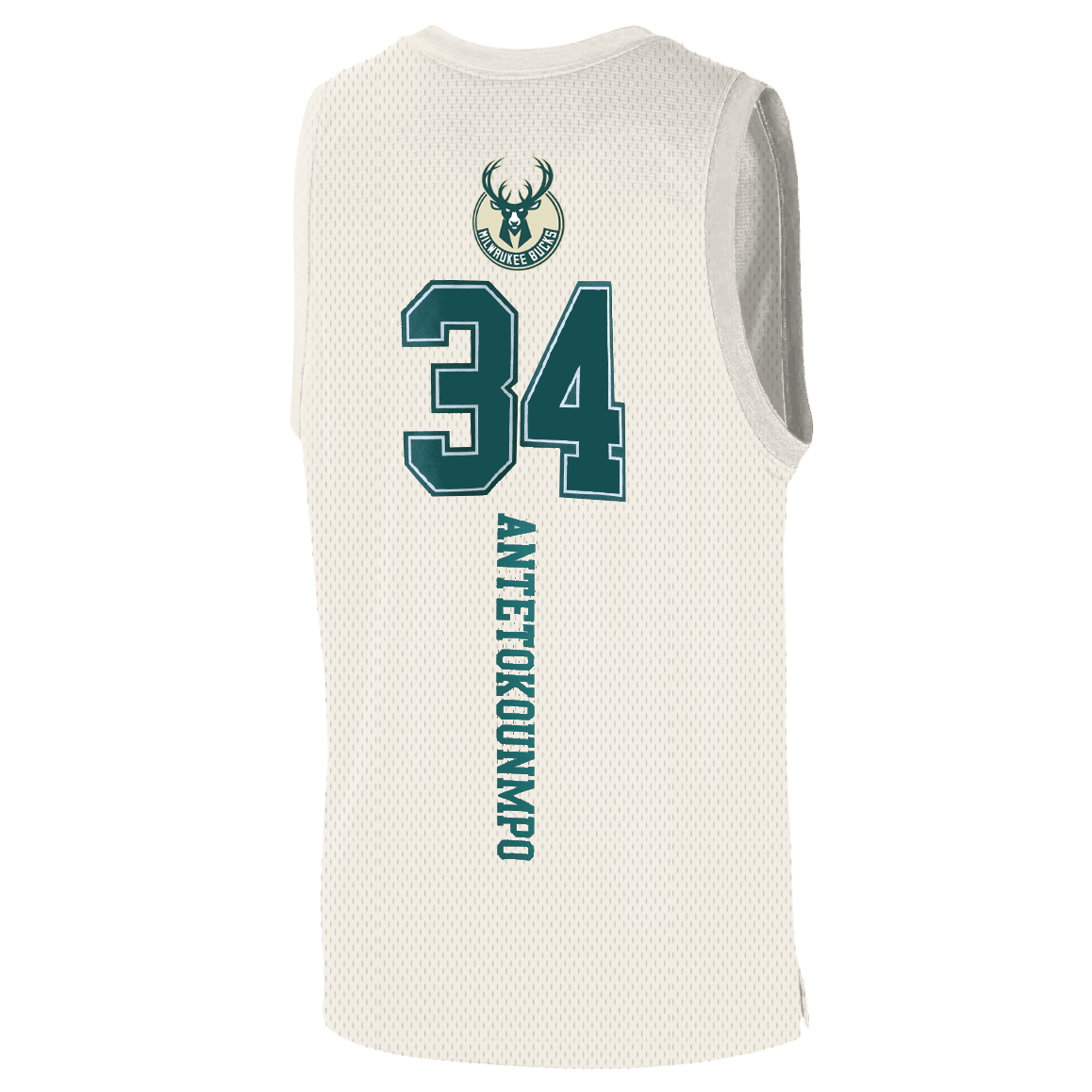 NBA Essentials Jerseys Giannis Antetokounmpo Milwaukee Bucks NBA Essentials Name Number Jersey - Off White