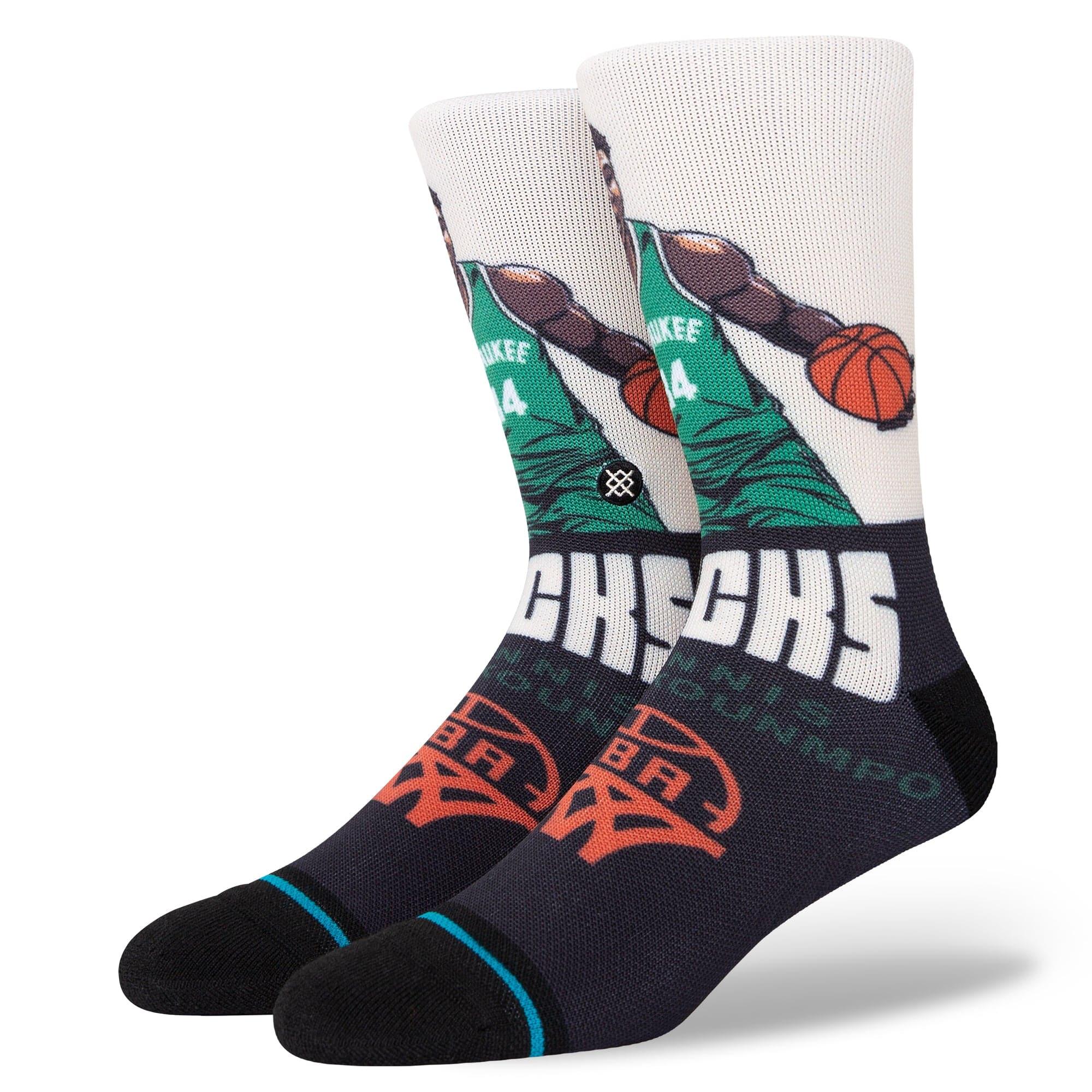 Stance Socks Large (9-12 US) Giannis Antetokounmpo Milwaukee Bucks Stance NBA Graded Crew Socks - Tan