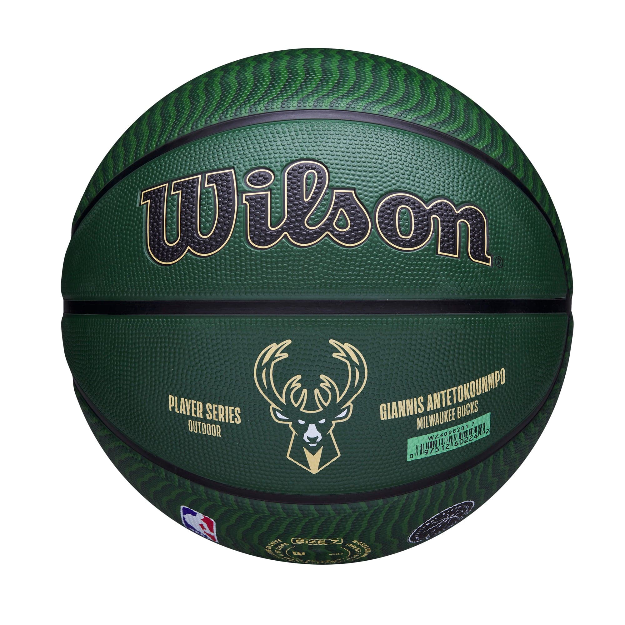 Wilson Sporting Goods Balls Giannis Antetokounmpo Milwaukee Bucks Wilson NBA Icon Basketball - Green