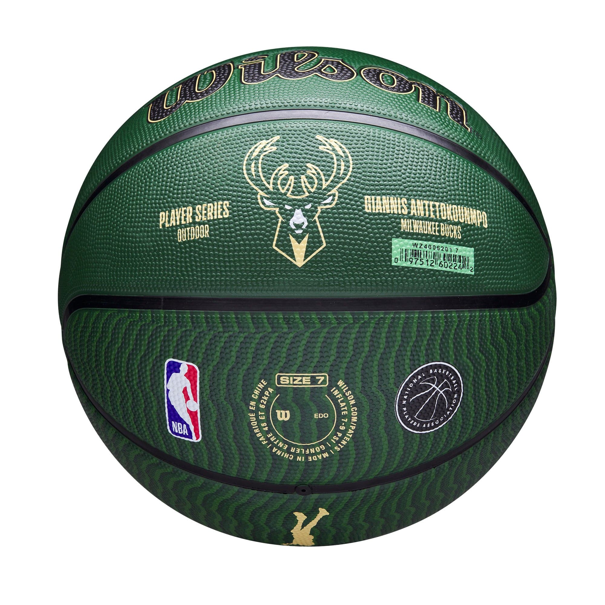 Wilson Sporting Goods Balls Giannis Antetokounmpo Milwaukee Bucks Wilson NBA Icon Basketball - Green