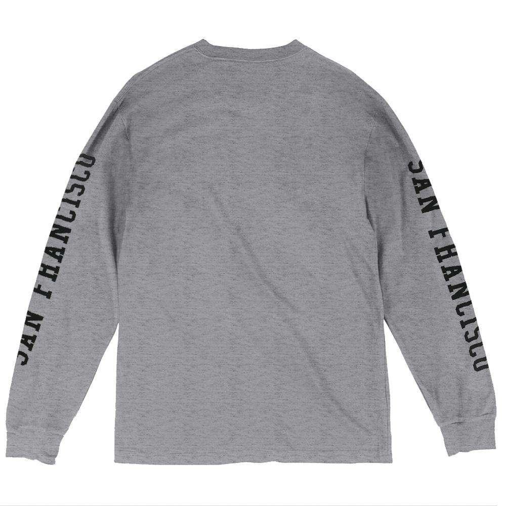 Mitchell And Ness Long Sleeve Tees Golden State Warriors Mitchell & Ness NBA Cropped XL Long Sleeve T-Shirt - Heather Grey
