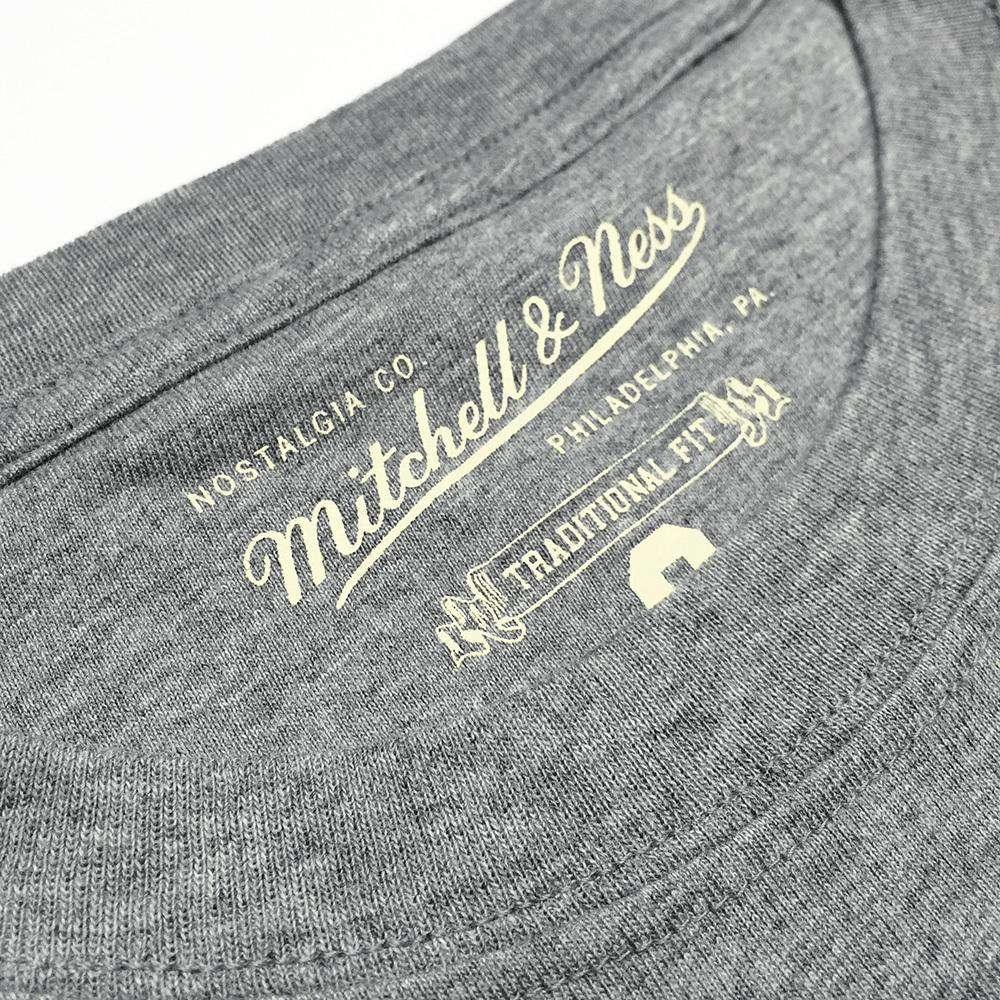 Mitchell And Ness Long Sleeve Tees Golden State Warriors Mitchell & Ness NBA HWC Triple Double Long Sleeve T-Shirt - Grey