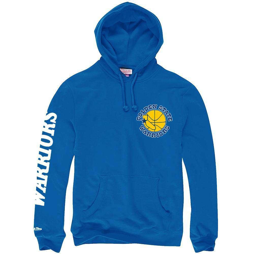 Mitchell And Ness Jumpers Golden State Warriors Mitchell & Ness NBA HWC Wordmark Hoodie Jumper - Blue