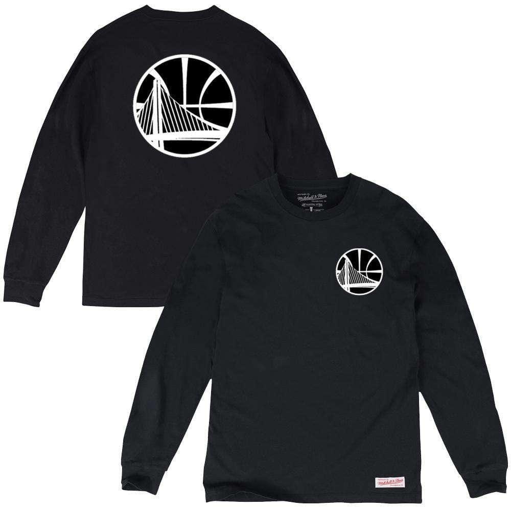 Mitchell And Ness Long Sleeve Tees M Golden State Warriors Mitchell & Ness NBA Mono Logo T-Shirt - Black