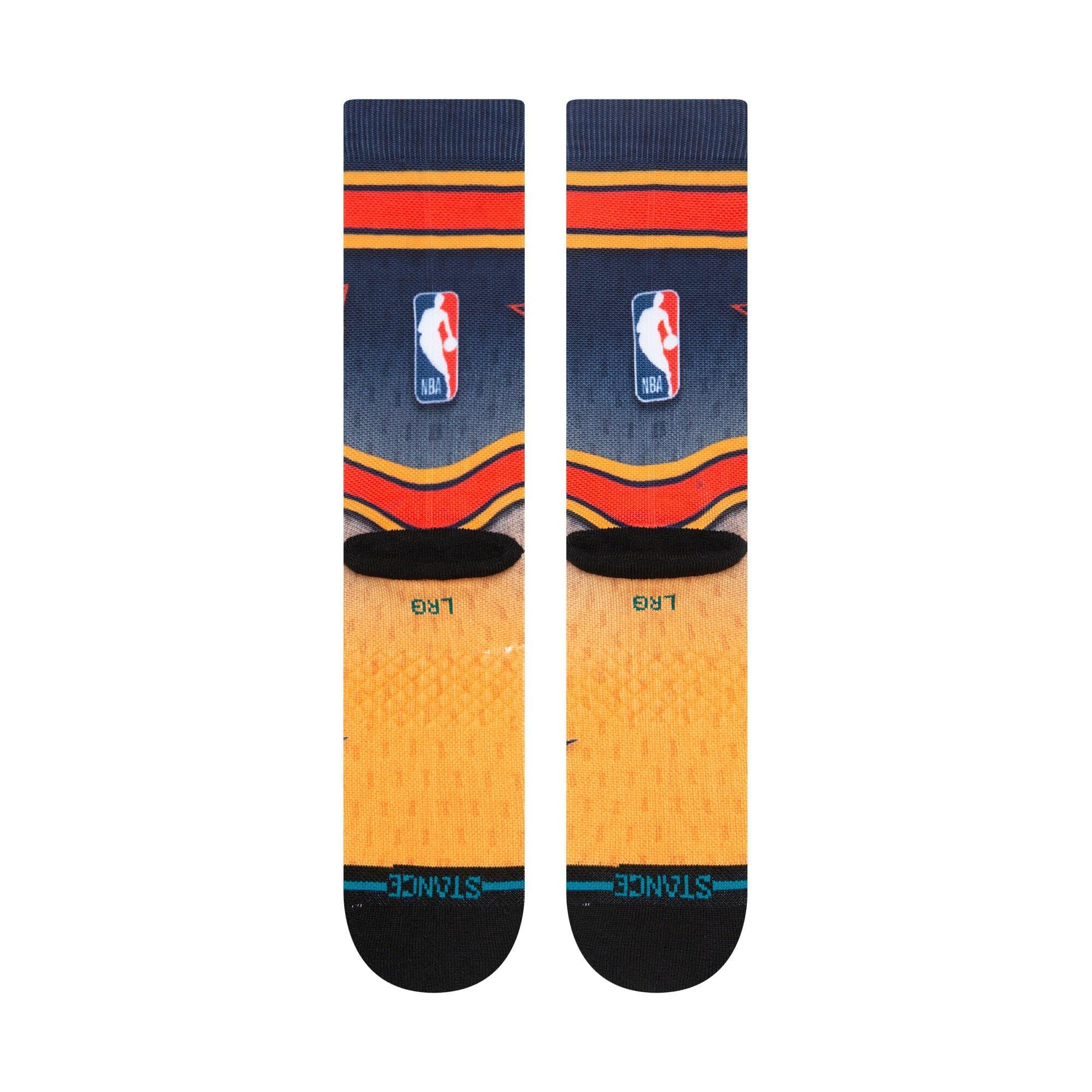 Stance Socks Large (9-12 US) Golden State Warriors Stance NBA HWC Logo Fader Crew Socks - Navy