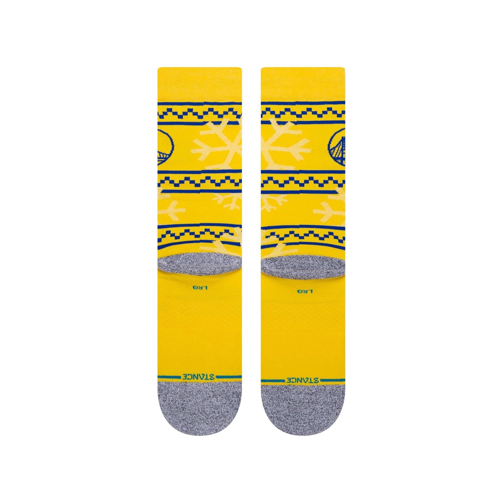Stance Socks Large (9-12 US) Golden State Warriors Stance NBA Team Frosted Crew Socks - Yellow