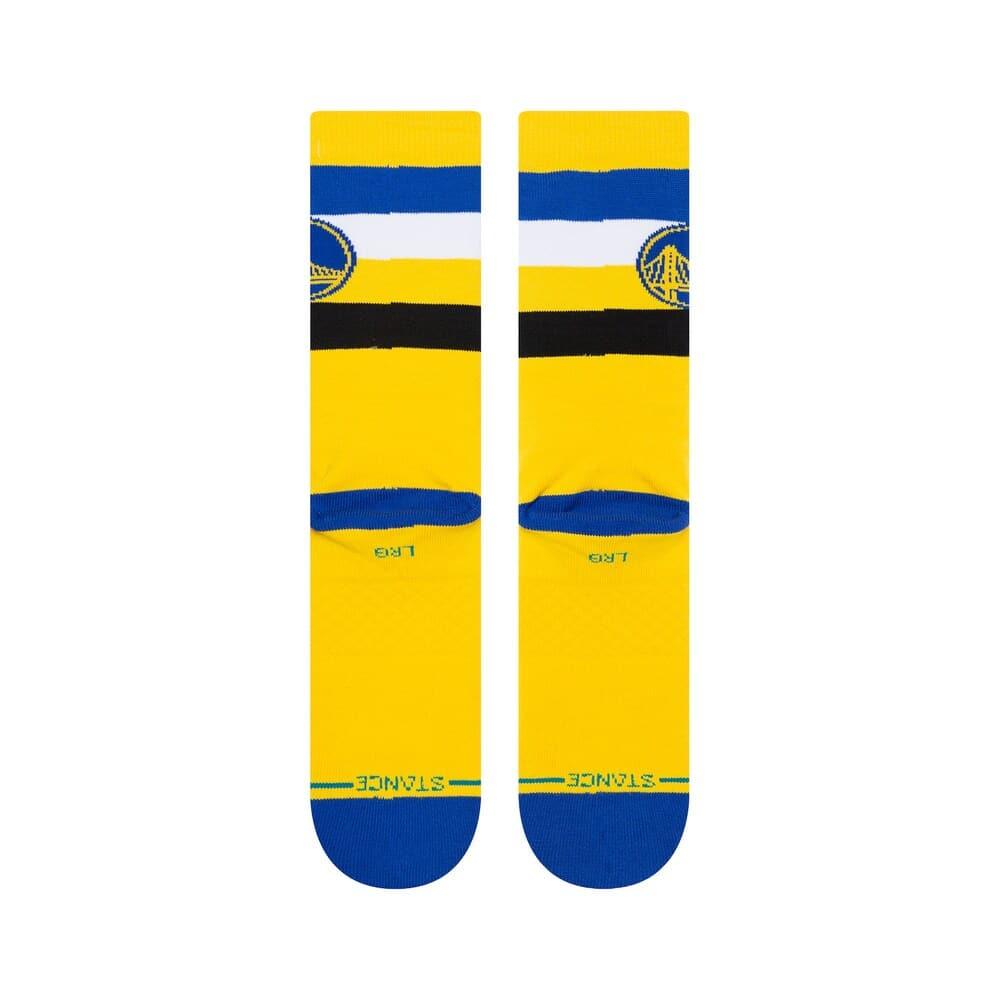 Stance Socks Large (9-12 US) Golden State Warriors Stance NBA Team Stripe Crew Socks - Gold