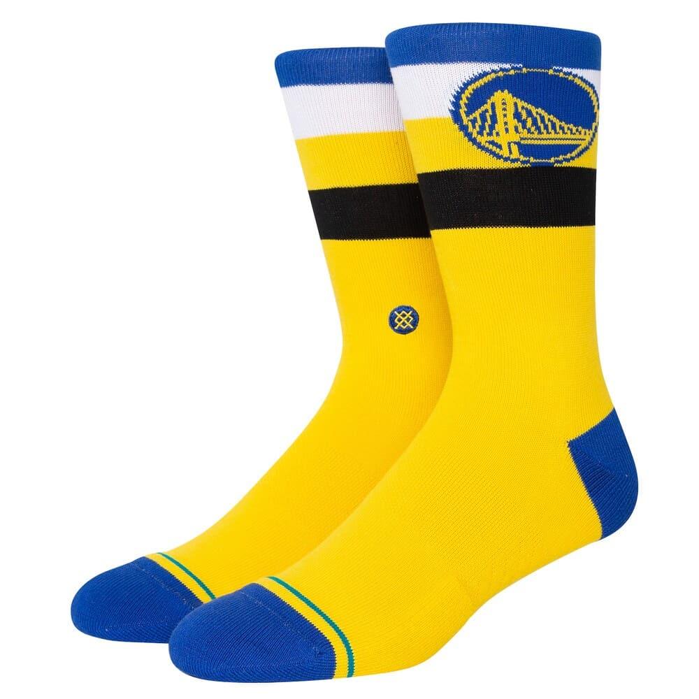 Stance Socks Large (9-12 US) Golden State Warriors Stance NBA Team Stripe Crew Socks - Gold